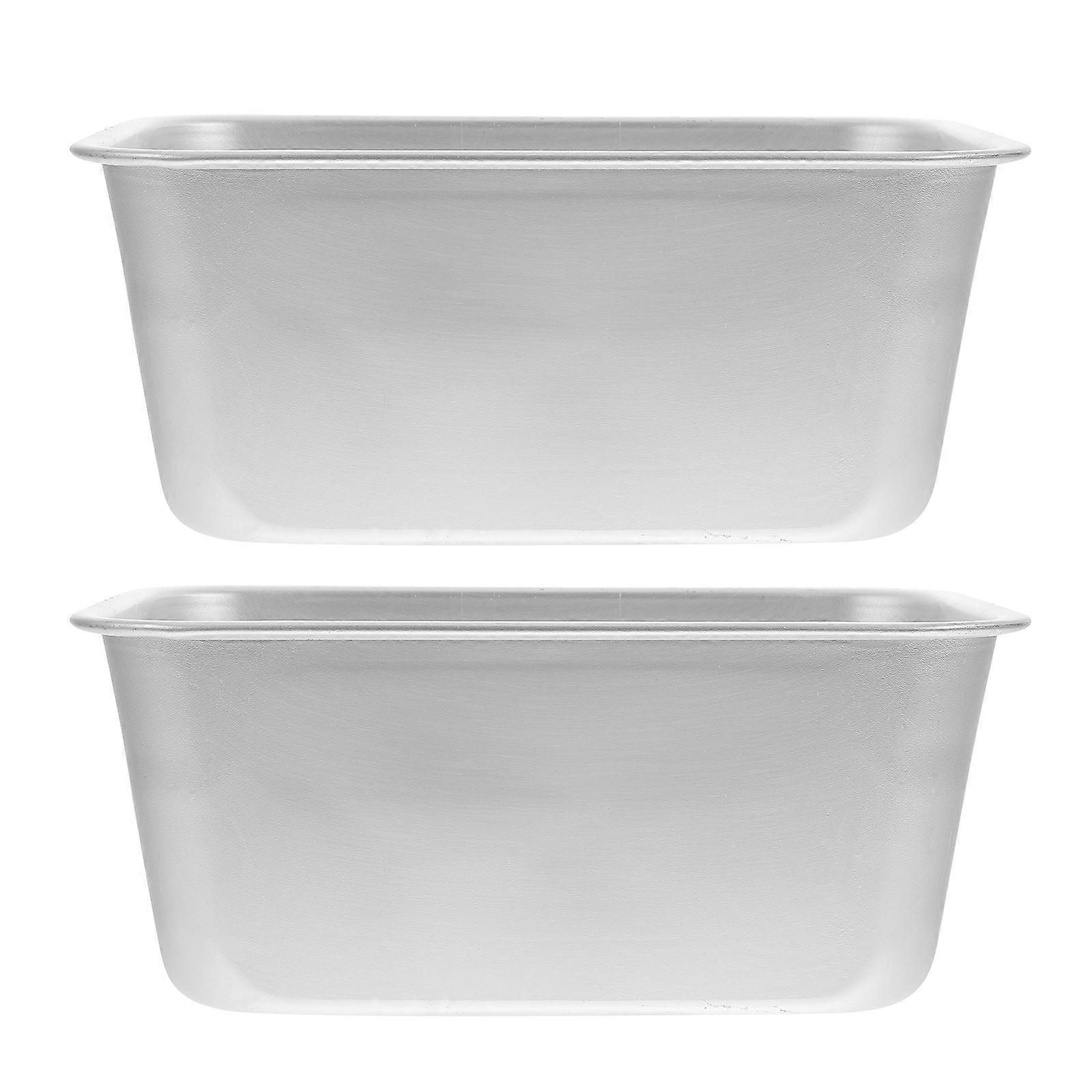 2 Stück Aluminiumlegierung Gel-kuchenformen Für Burgerkuchen, Toast, Backformen-16.30x9.80x7.00cm-silver