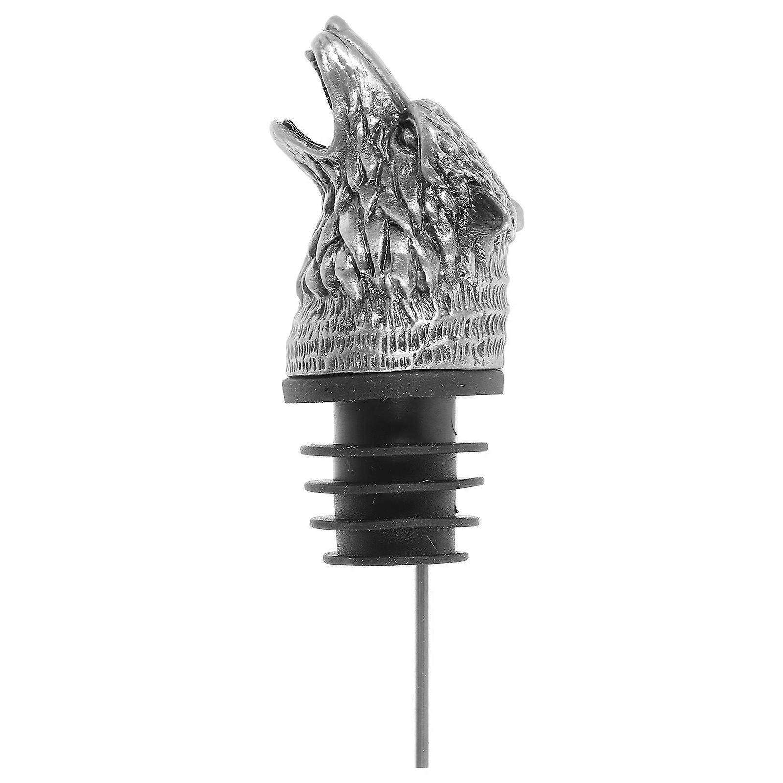Weinausgießer In Tierkopfform, Origineller Wolfskopf-weinausgießer-10.30x3.50x3.00cm-silver