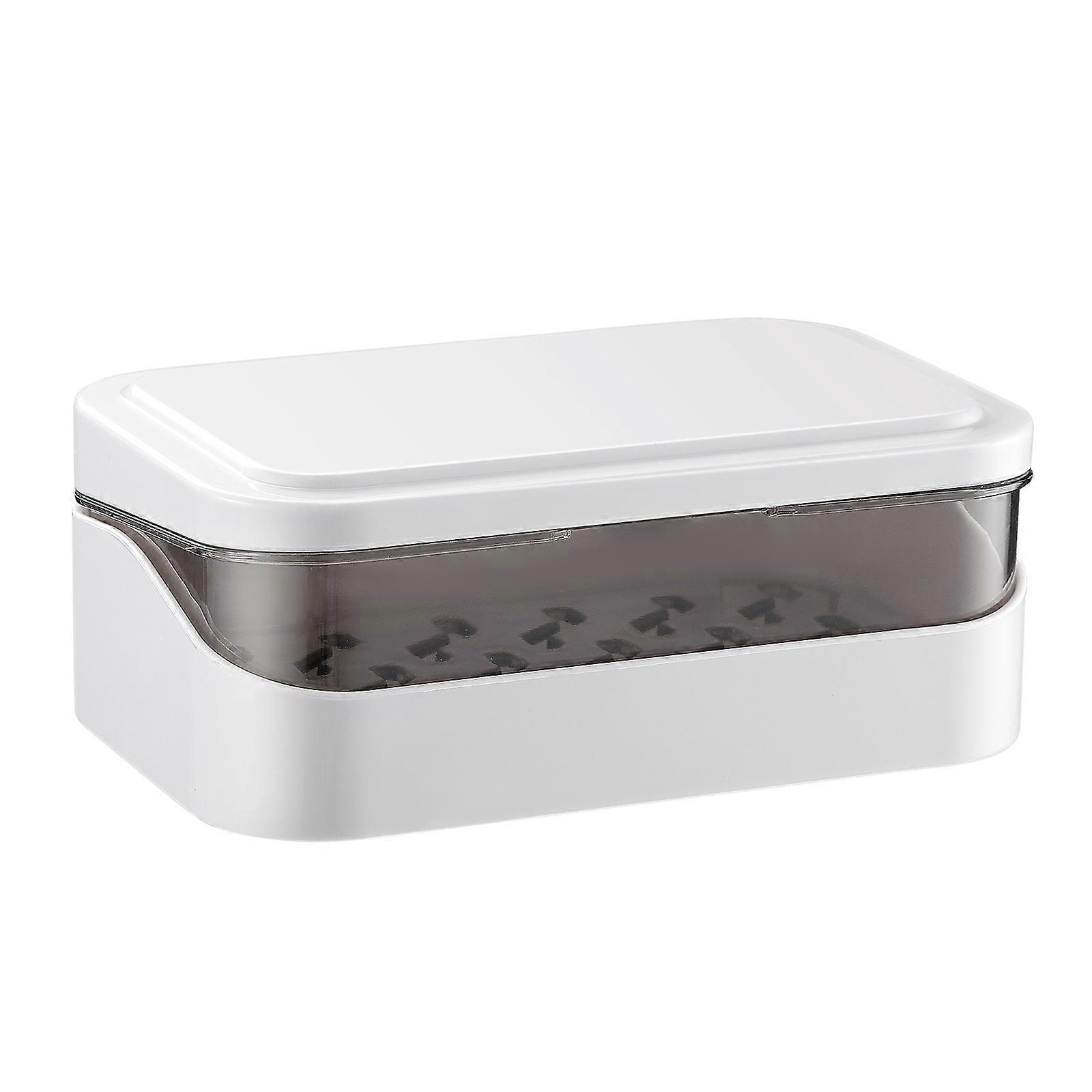 Ounona Seifenhalter Fürs Badezimmer, Seifenaufbewahrungsbox Mit Abtropffunktion, Tragbarer Seifenbehälter, Seifenablage Für Den Haushalt-13.50x9.00x5.50cm-white