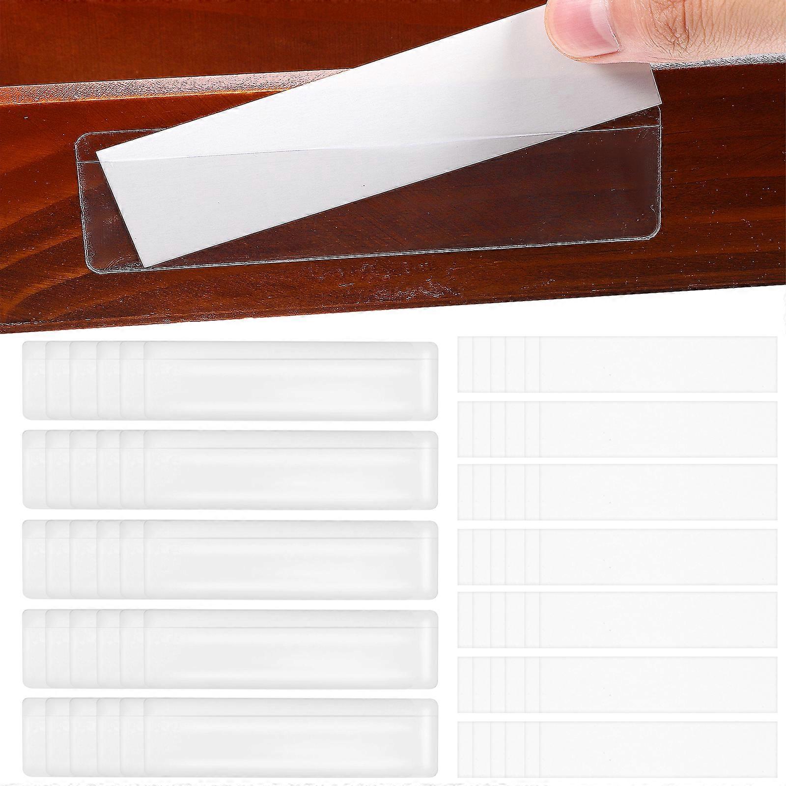 50 Stück Etikettenhalter, Klebetaschen, Etikettentaschen Für Schubladen Und Regale Mit Papieretiketten-11.00x3.00x0.10cm