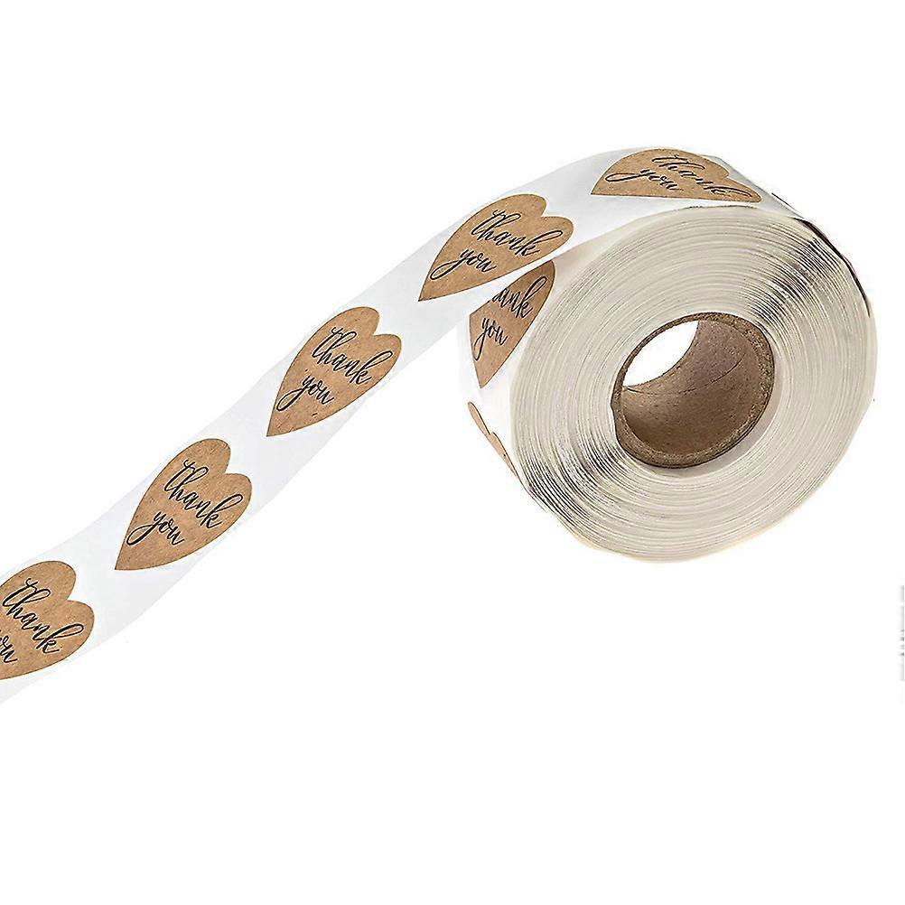 Rolle Herzförmige Aufkleber, Selbstklebend, Diy-aufkleber, Geschenkverpackungsetikett, Kraftpapier-verpackungsaufkleber Für Den Valentinstag-6.7x6.7cm