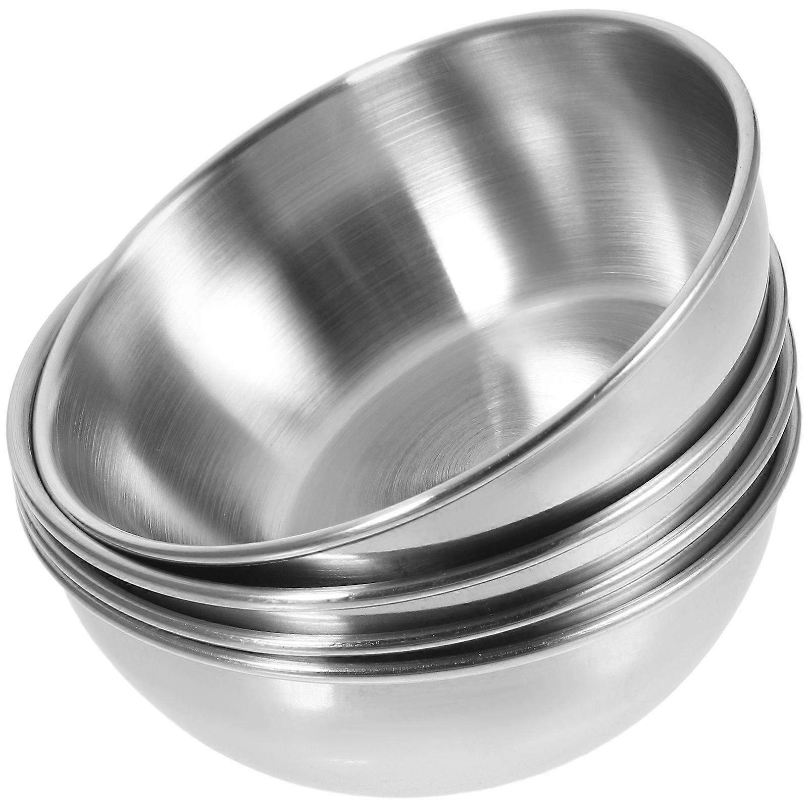 4-teiliges Set Saucenschälchen Aus Edelstahl, Dips, Runde Gewürzschalen, Untertassen, Vorspeisenteller