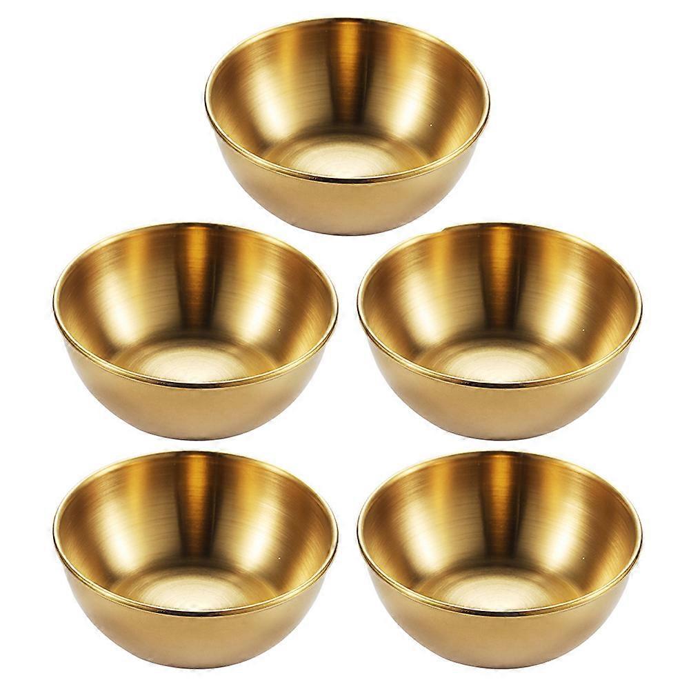 5-teiliges Serviertablett Aus Edelstahl Für Vorspeisen, Saucenschälchen Und Gewürzteller-8x2.5cm-golden
