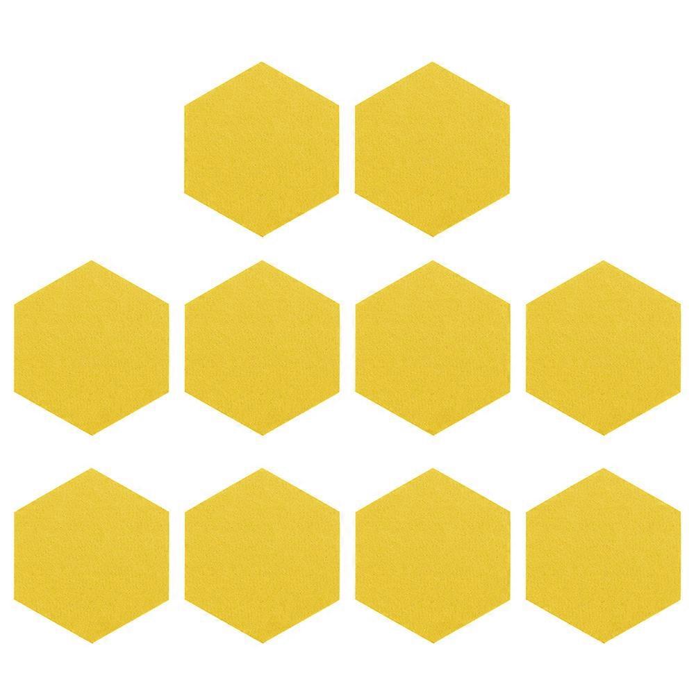 10 Stück Filz-akustikpaneele, Sechseckige Schallschutzpaneele Für Tonstudios, Memoboards-14x12x0.5cm-yellow