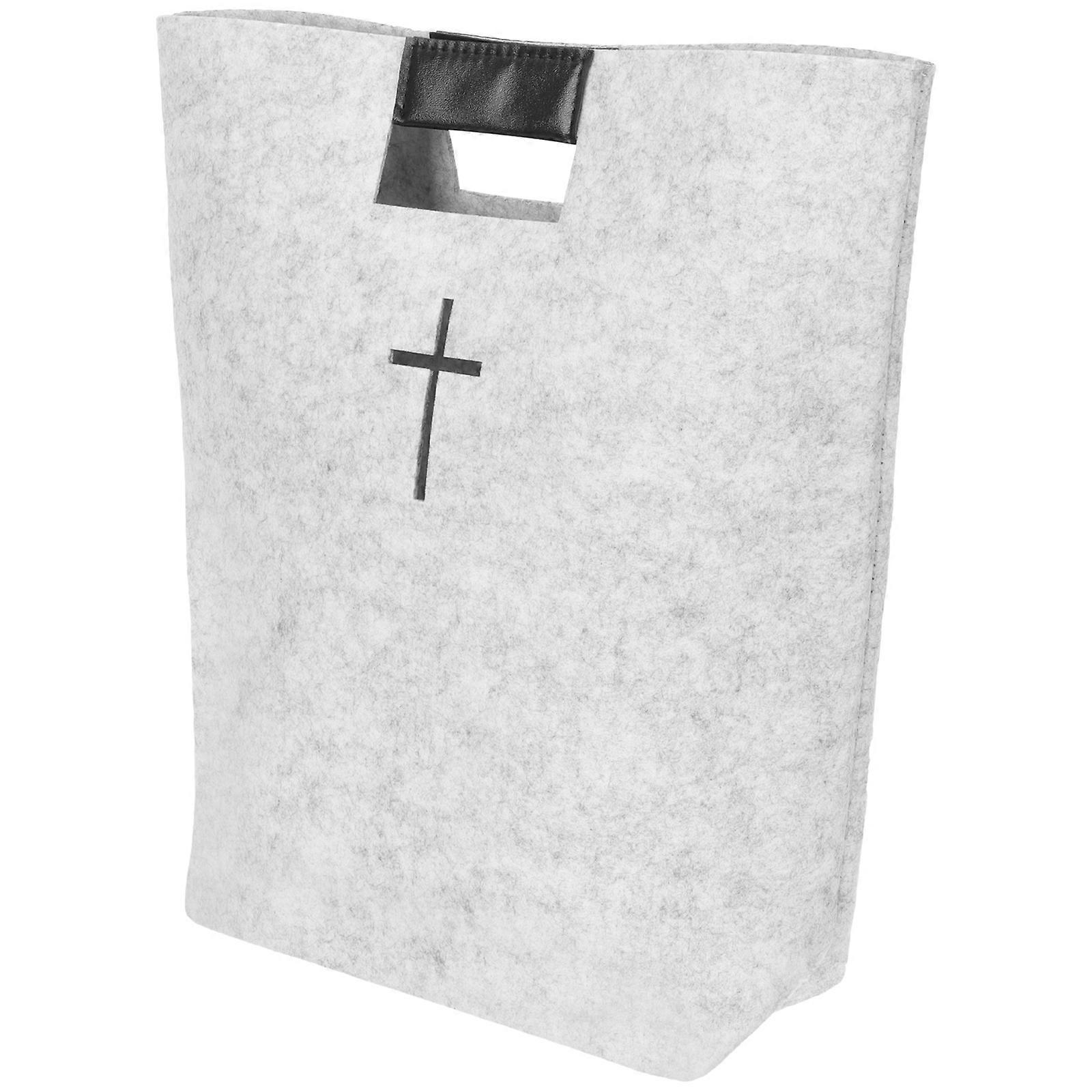Bibeltasche, Filztasche, Tragetasche, Handtasche, Einkaufstasche Für Damen Und Herren-34x31cm-white