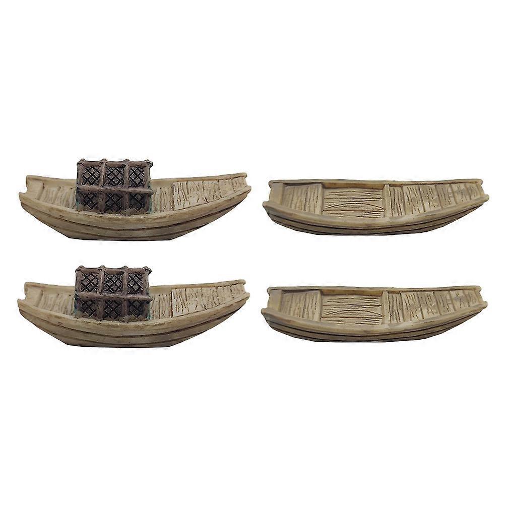 4-teiliges Set Miniatur-bootsfiguren, Mikrolandschaftsdekoration (verschiedene Farben)-4x2cm