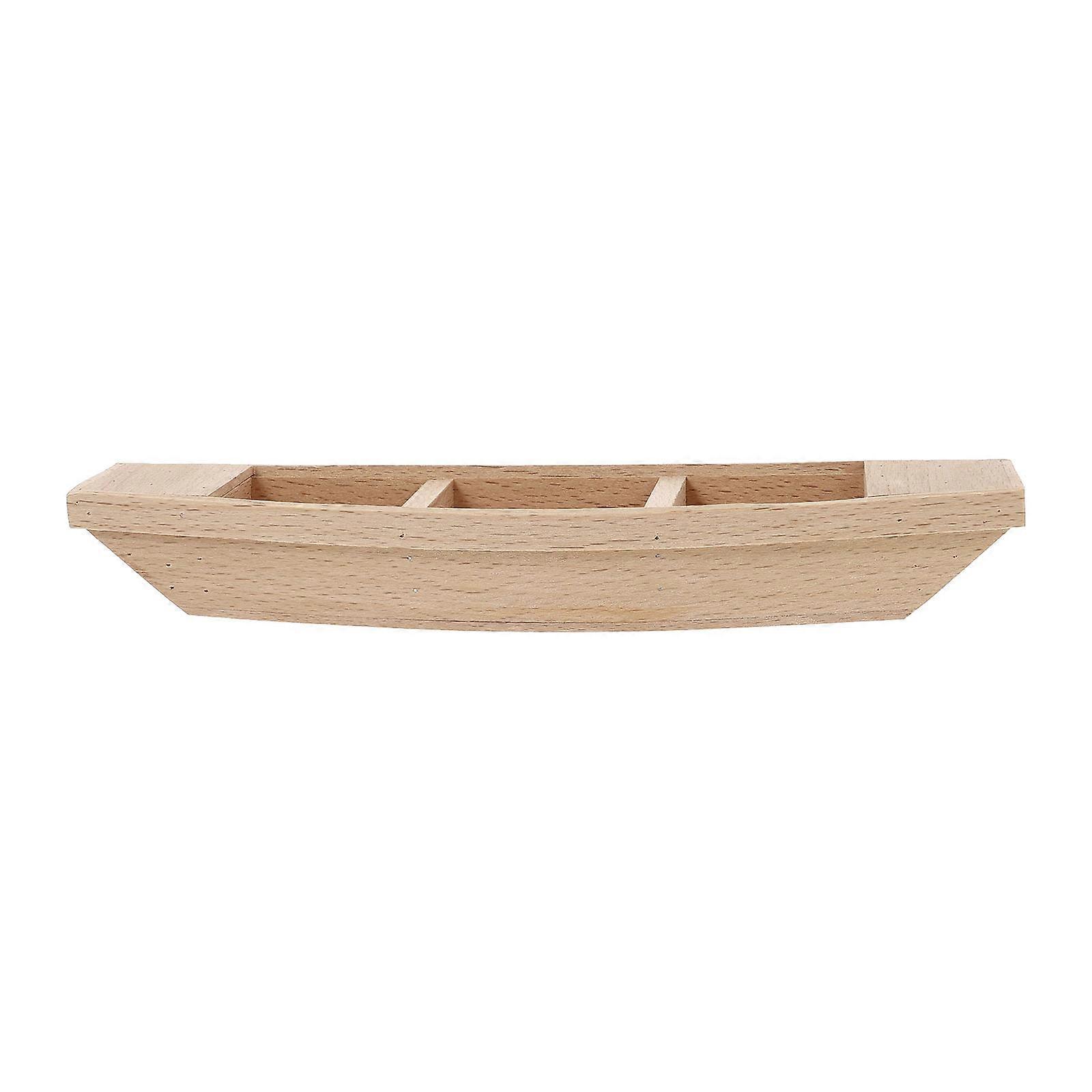 Stück Mikro-landschafts-fischerboot-dekoration, Holzboot-simulationsboot-verzierung-20x5.5x3cm