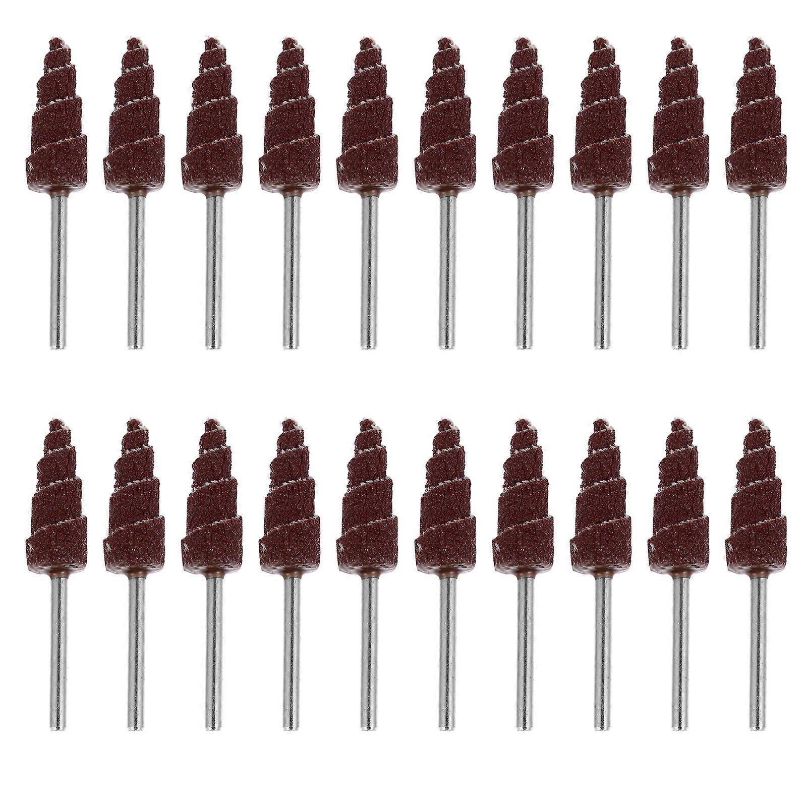 20 Stück Kegelförmige Schleiflamellen Mit Griff Zum Entgraten Und Schleifen-5.5x1.2cm-brown