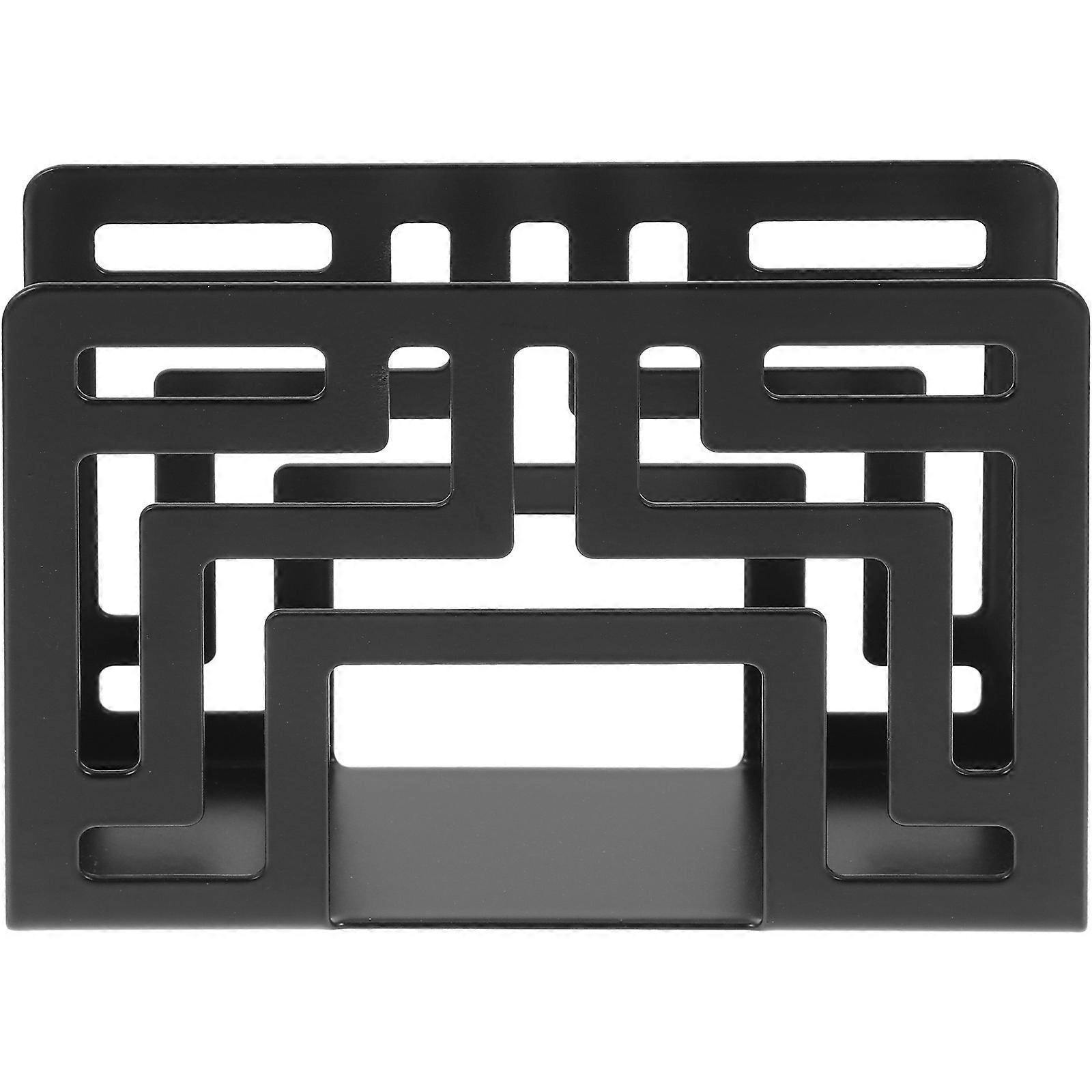 Hohler Serviettenhalter, Metall-taschentuchhalter, Taschentuchaufbewahrungsständer, Serviettenhalter Aus Metall-12x8.5x3cm-black