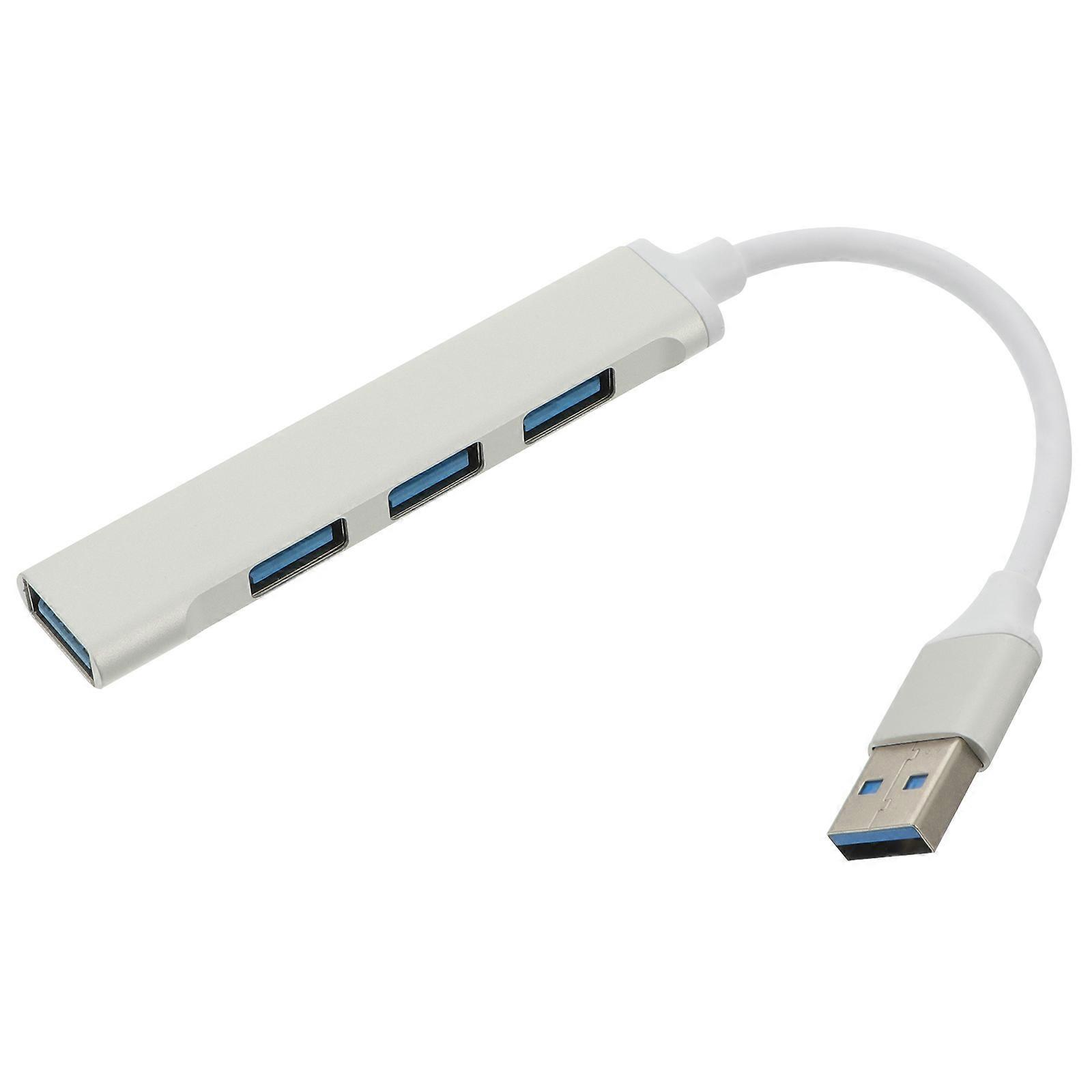 Stück Usb-hub Aus Aluminiumlegierung Für Büro Und Laptop, 4-port-usb-hub, Tragbarer Splitter-1.5x22cm-silver