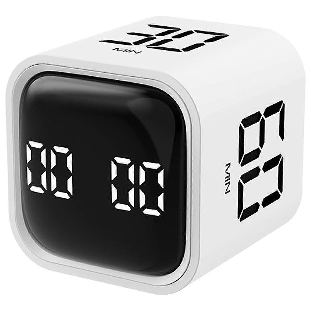 Digitaler Würfeltimer, Tragbarer Alarmwürfeltimer Für Studium, Kochen Und Backen-4.60x4.40x4.40cm-white