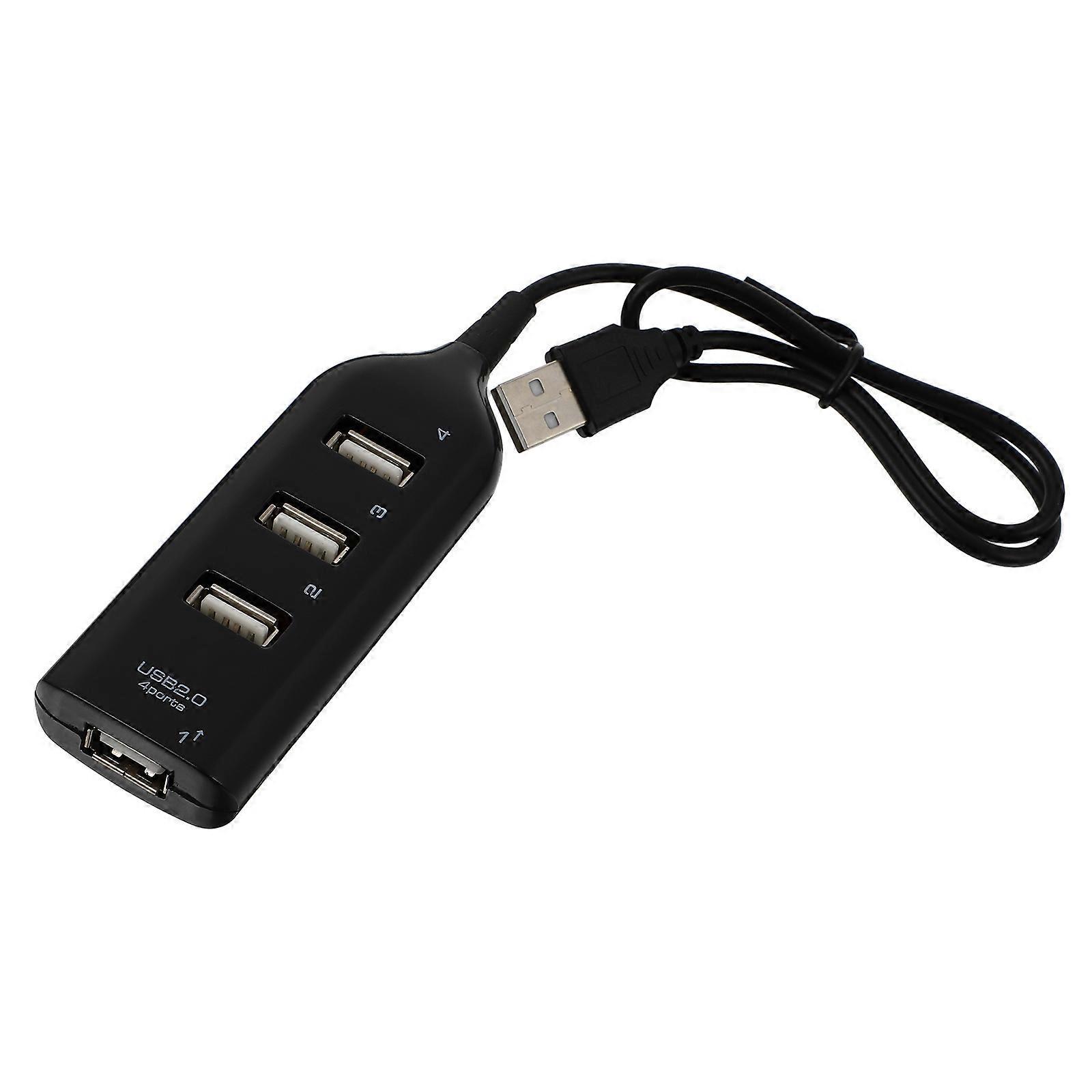 Stück Usb-hub, Usb 2.0 Hub Mit 4 Ports, Tragbarer Usb 2.0-splitter-4x9.7cm-black