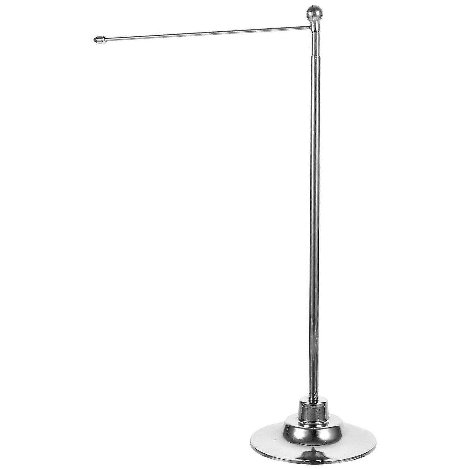 Tischfahnenmast, Metallfahnenmast, Stabiler Tischfahnenmast-50.00x9.00x9.00cm-silver