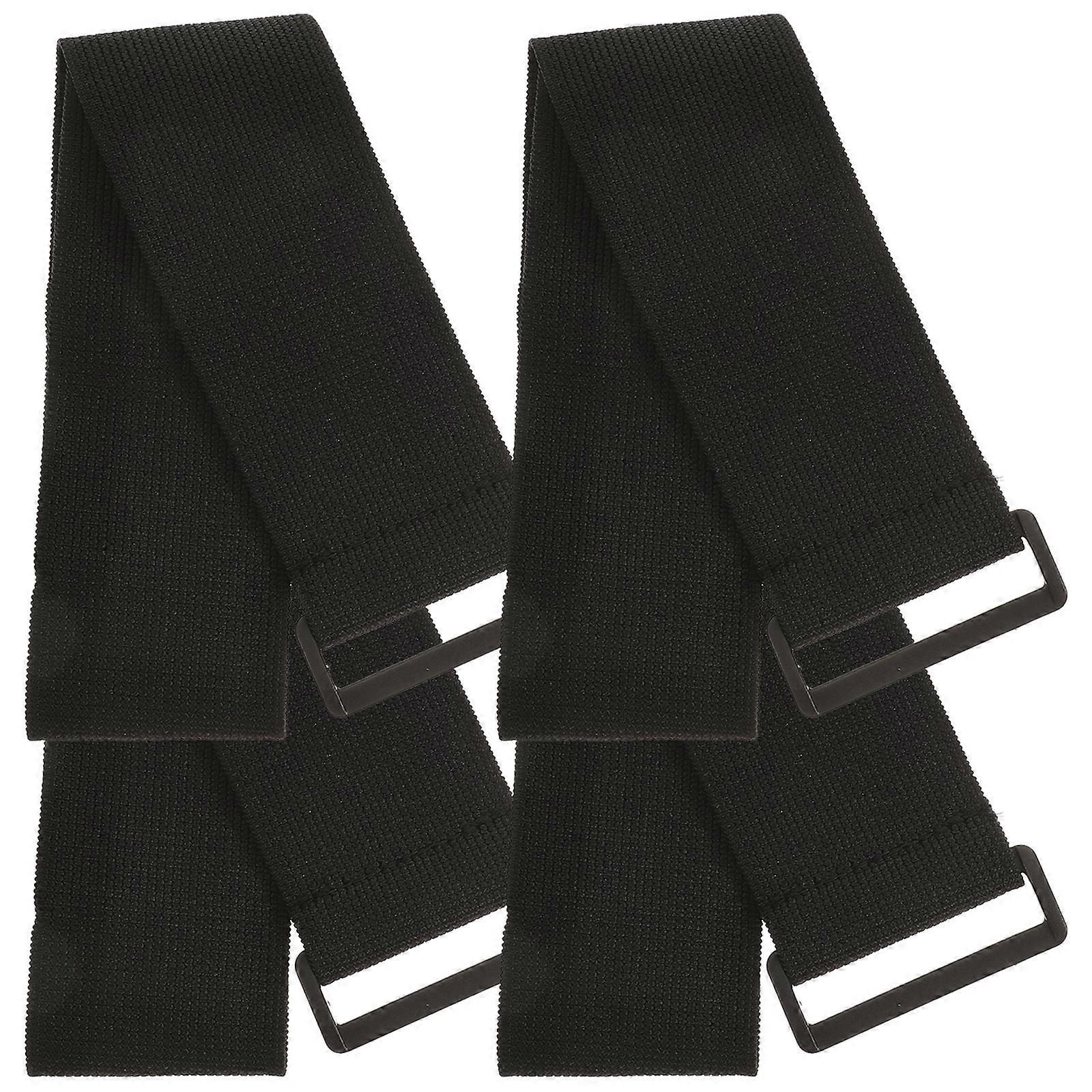 4 Stück Klettverschluss-gurtband, Elastisches Mehrzweckband, Wiederverwendbares Spannband-50x5x0.5cm-black