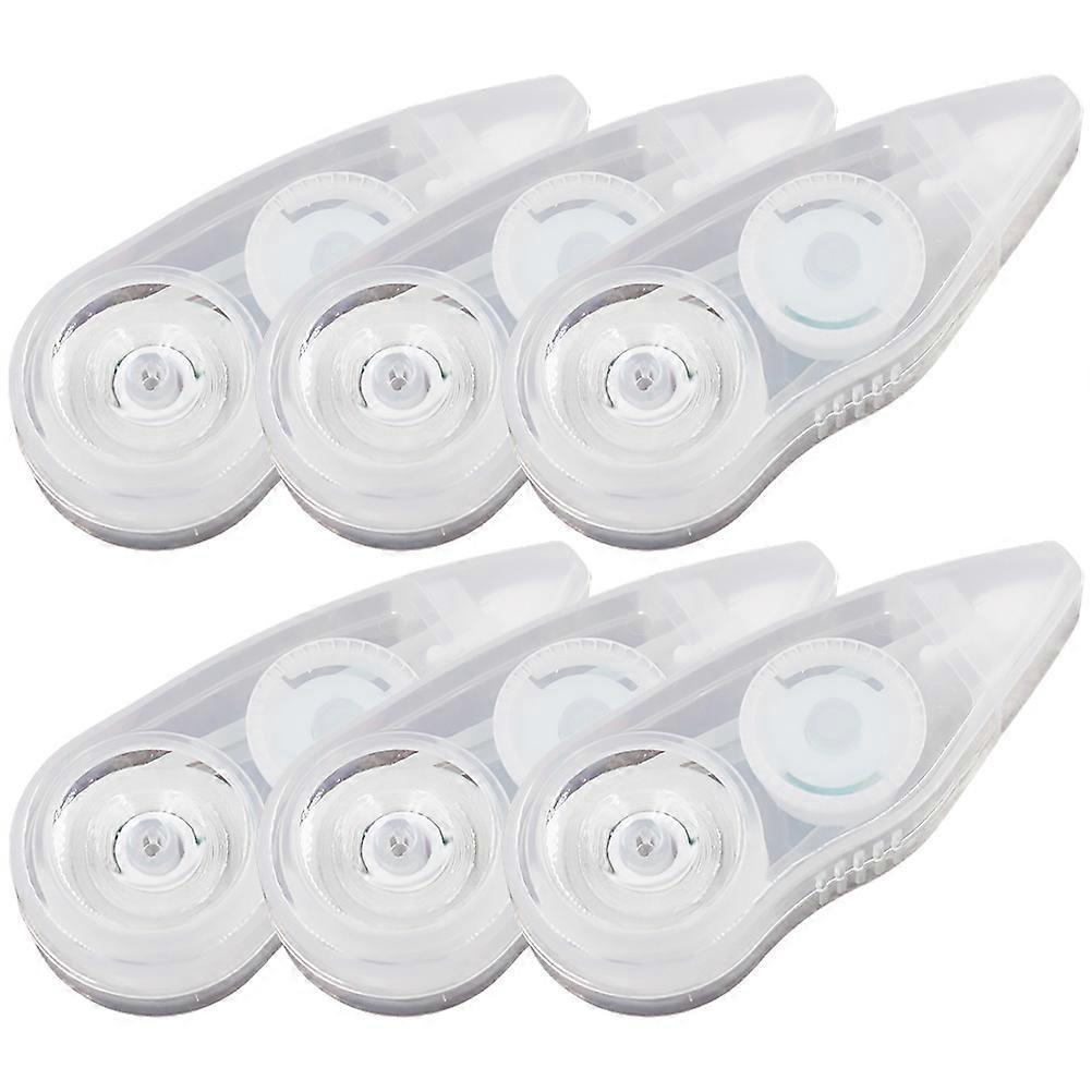 6 Stück Korrekturbänder Mit Tipp-ex, Korrekturbänder Für Schüler, Transparenter Spender-6x2.5cm-white