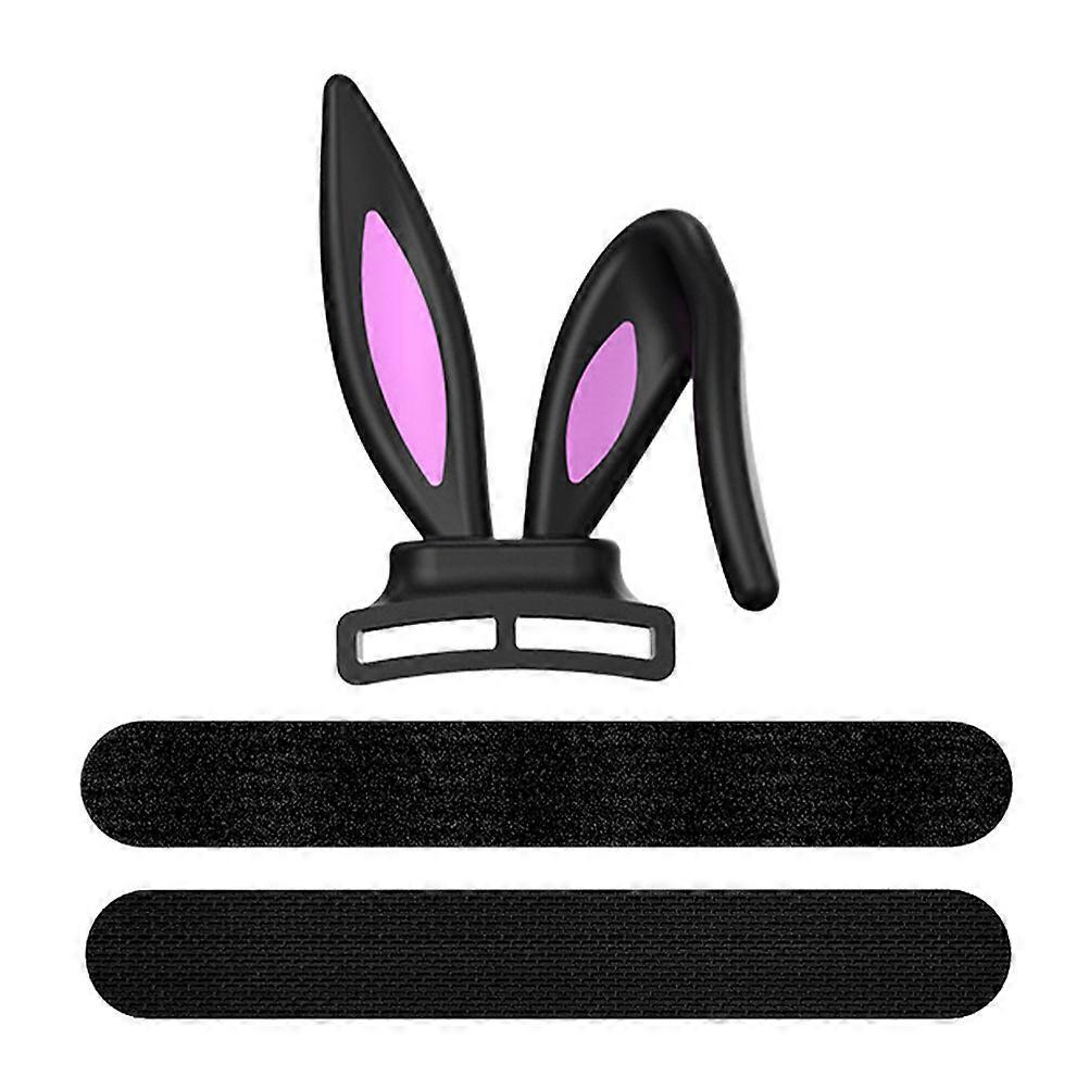 Hasenohr-kopfhörer-deko, Cosplay-hasenohren, Niedliches Silikon-headset-deko-9.2x4x3cm-black