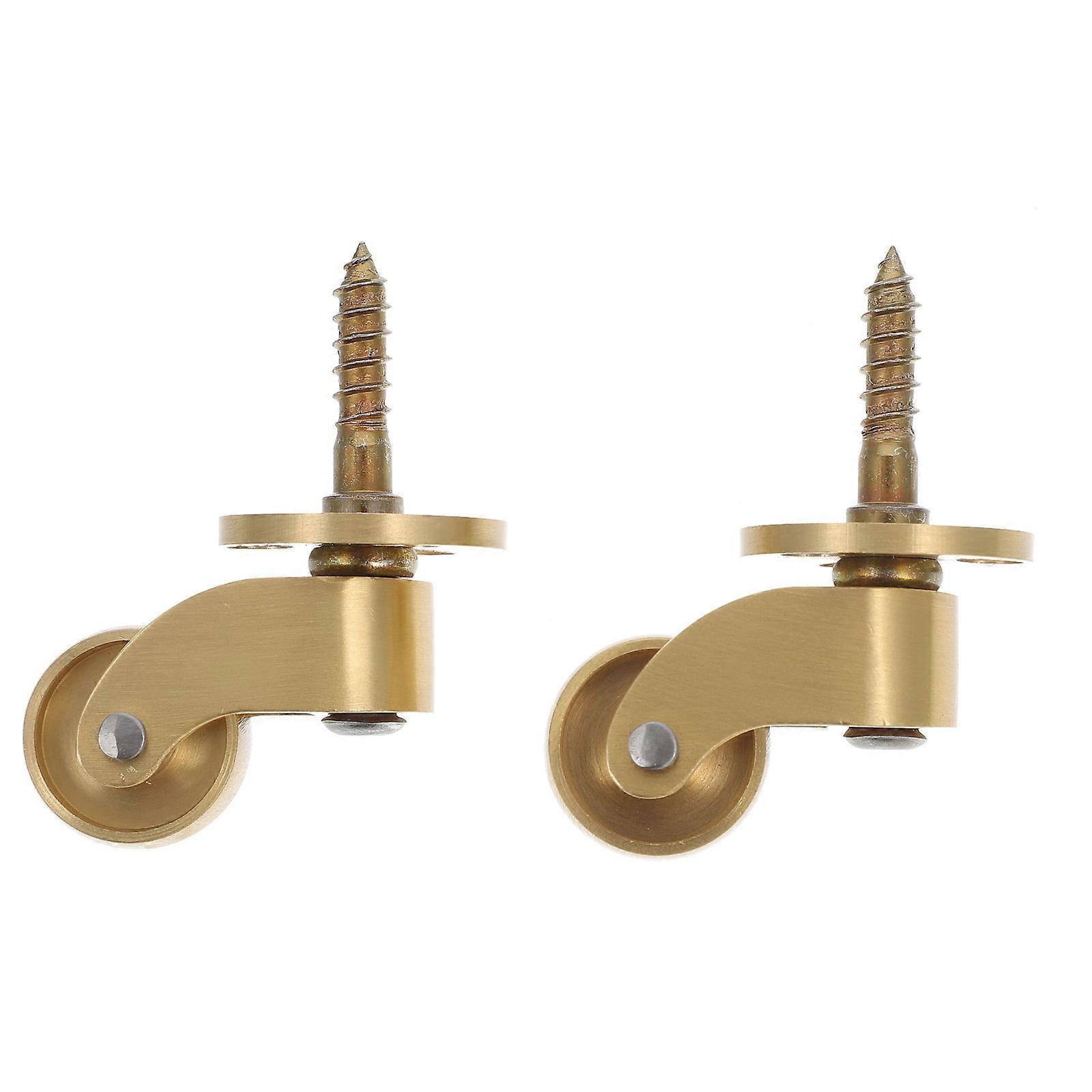 2 Stück Universal-möbelrollen Aus Messing, 360° Drehbar-5.70x2.10x2.10cm-golden