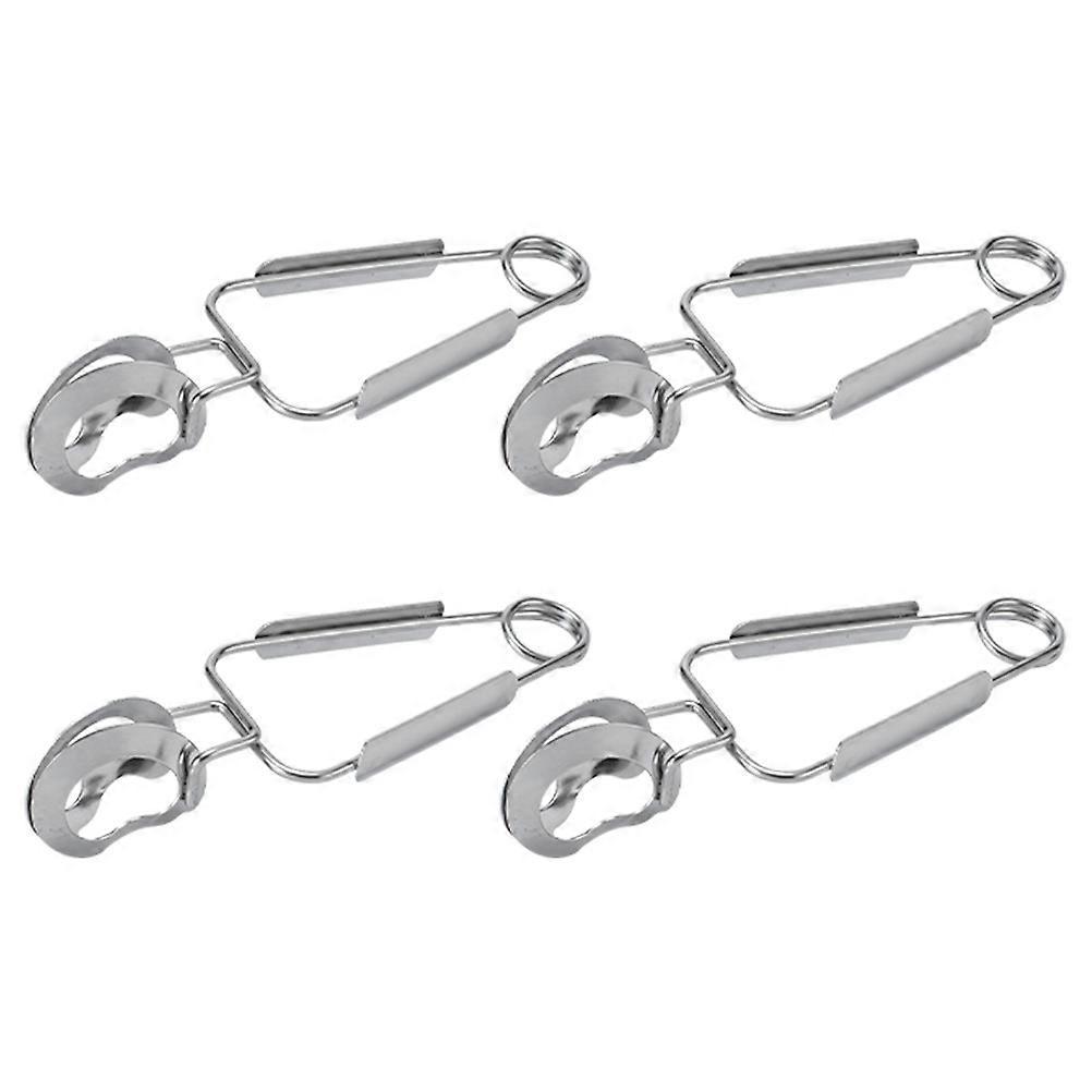 4er-packung Lebensmittelzangen Aus Edelstahl Mit Federmechanismus, Schneckenzangen Für Die Küche-16x5cm-silver