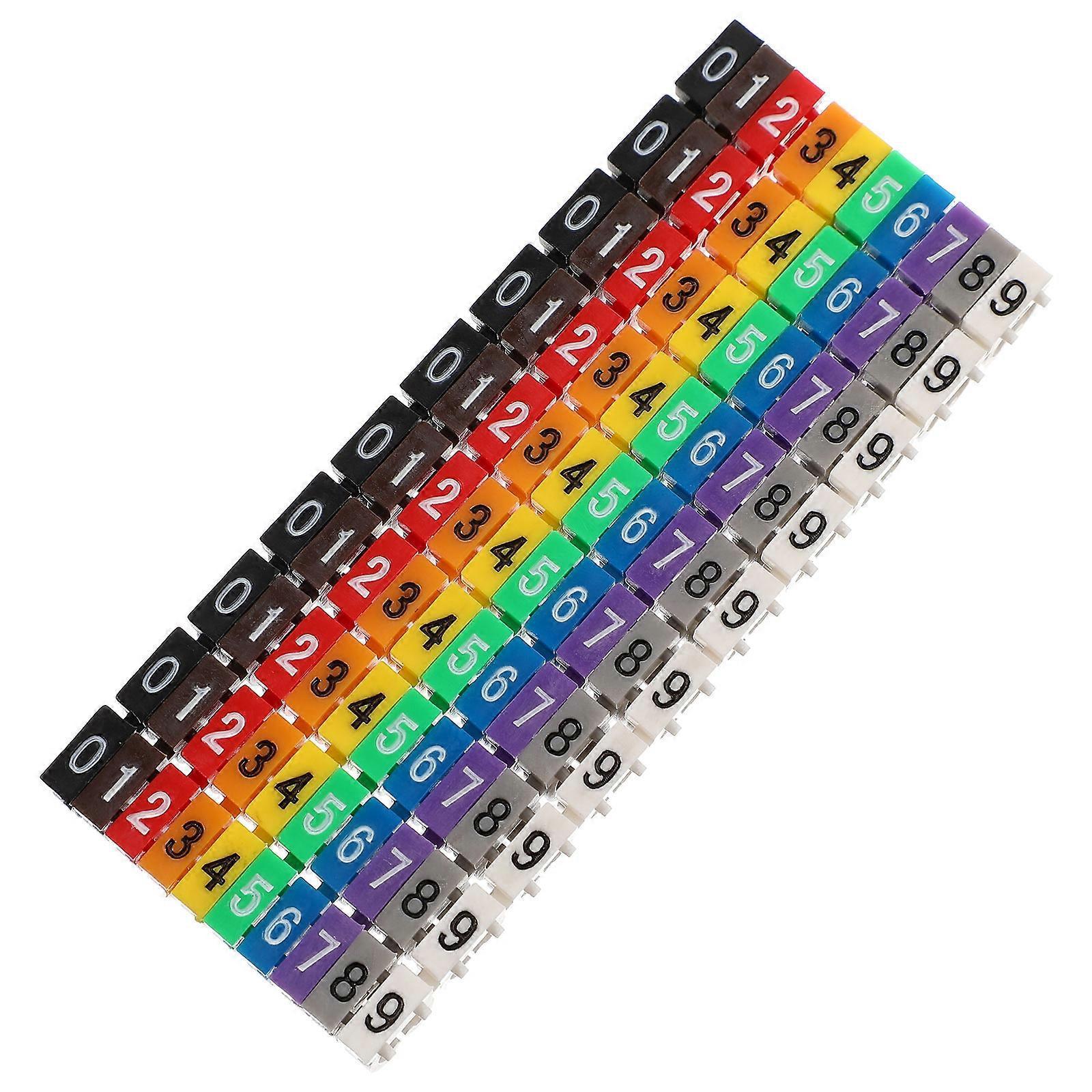 100 Stück Mehrfarbige Kabeletiketten, Kabelkennzeichnungsanhänger, Kabelmarkierer Mit Schnallen-1.2x1cm