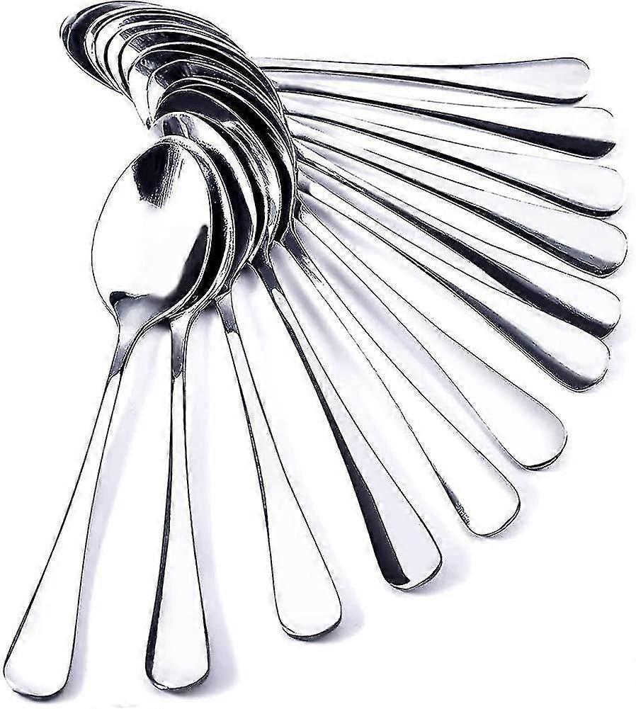 Set Mit 12 Kleinen Ovalen Kaffeelöffeln Aus Edelstahl, 12 Cm