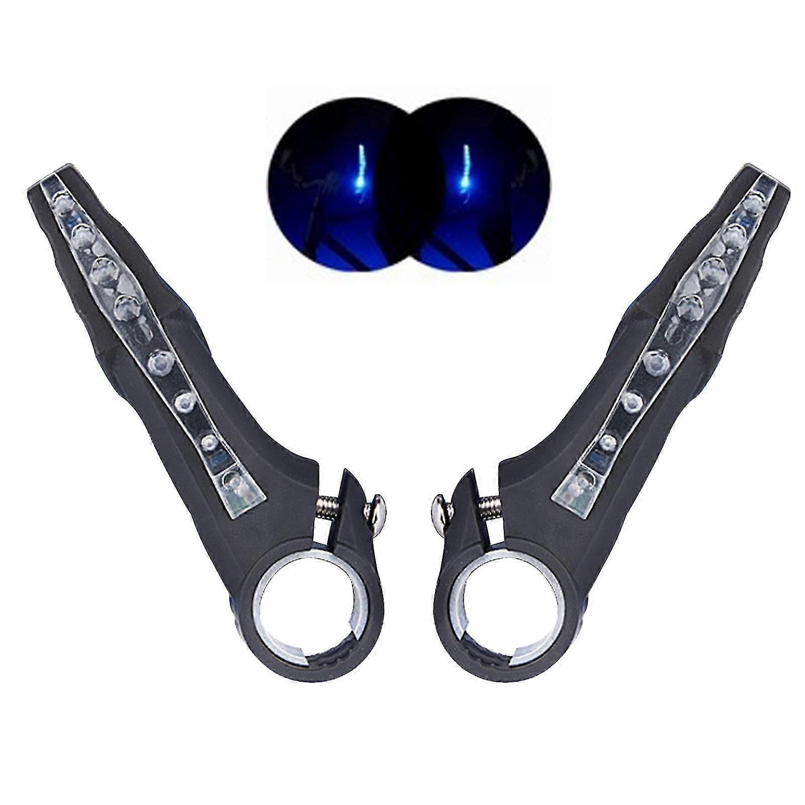 Stück Rostfreie Lenker Aus Aluminiumlegierung Mit Hupe Und Led-blinker Für Mountainbikes-blue