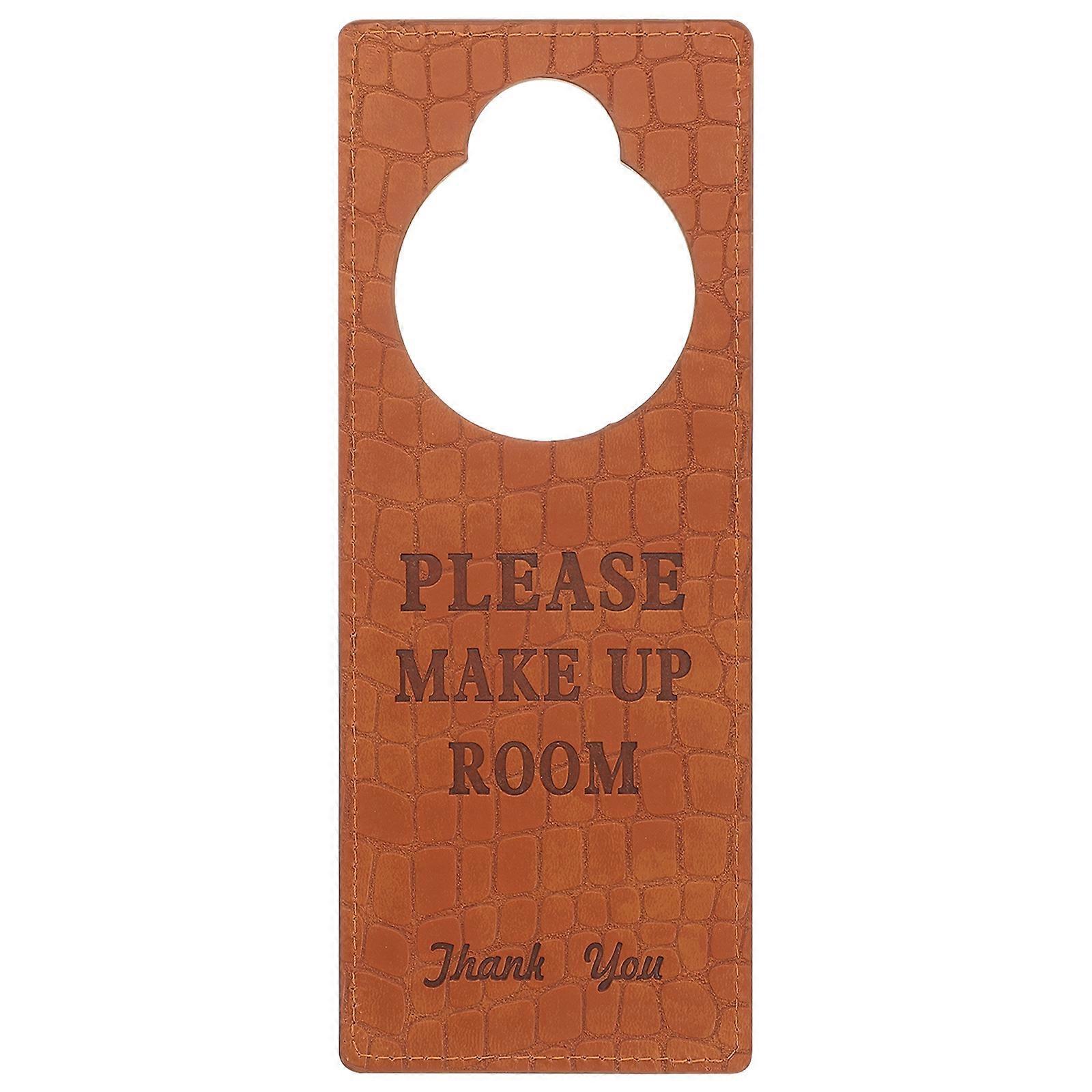 Zimmer Aufräumen – Schild „bitte Nicht Stören“ – Türschild „hoteltür“ – Doppelseitiger Türhänger-23x9x0.4cm-brown