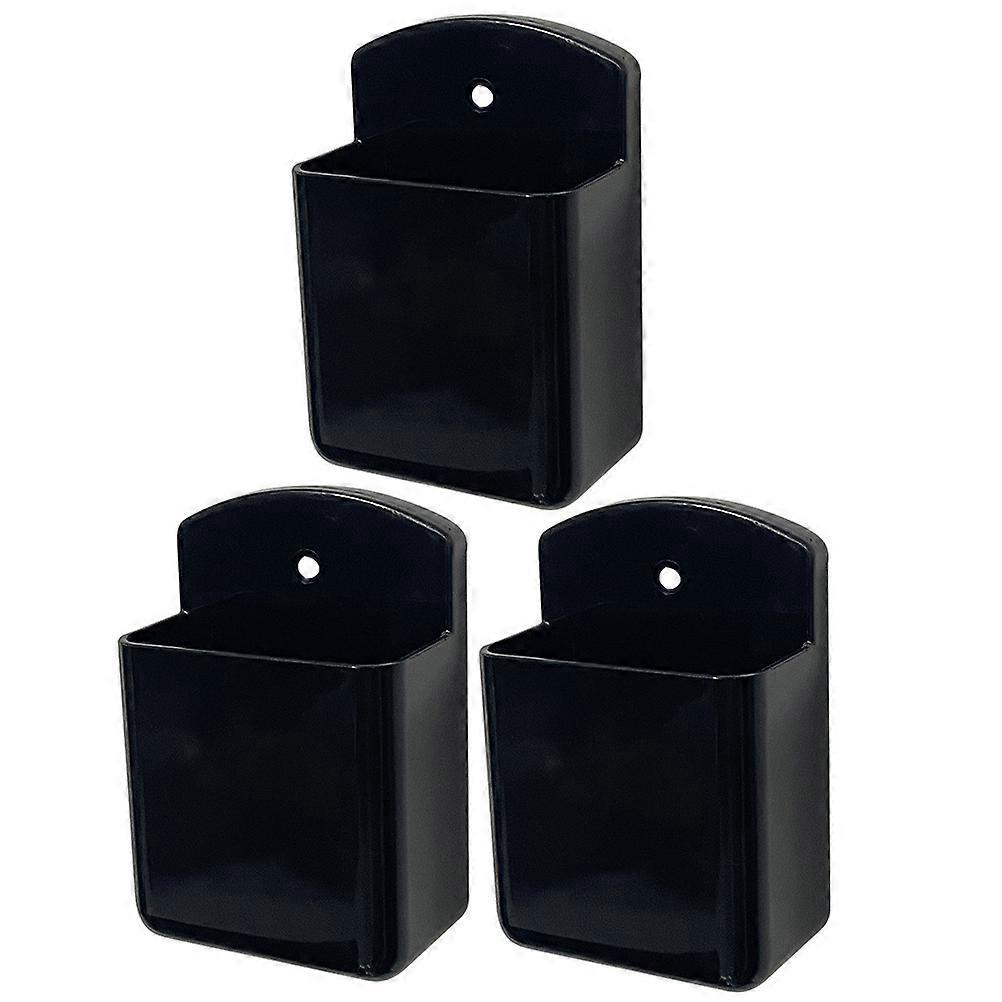 3er-set Wandhalterungen Für Fernbedienungen – Ohne Bohren – Selbstklebende Wandhalterungen-10.00x6.50x3.00cm-black