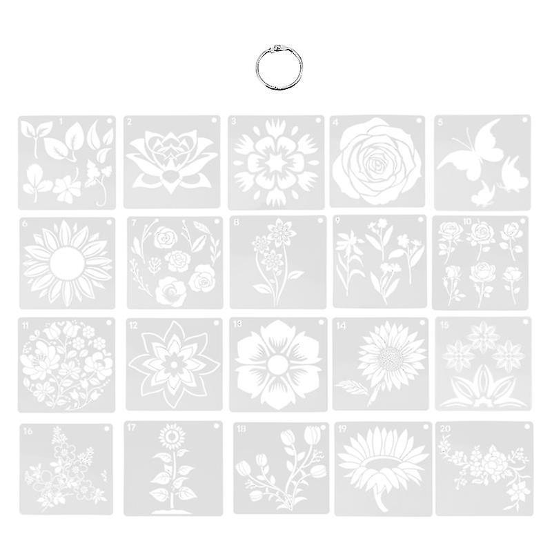 20 Stück Blumenschablonen