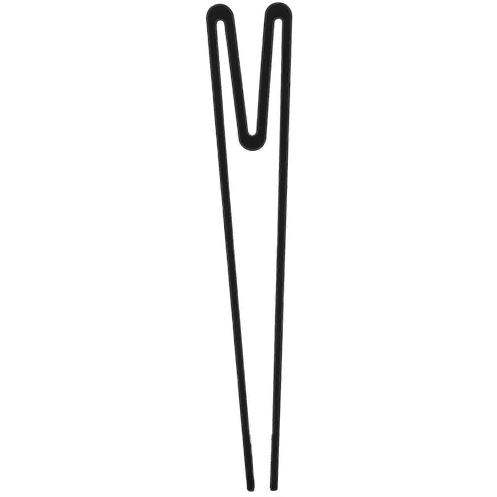 Essstäbchen Für Kleinkinder, Lebensmittelecht, Hitzebeständig, Integriertes Training, Einfarbig, M-form, Lern-essstäbchen, Babyzubehör-black