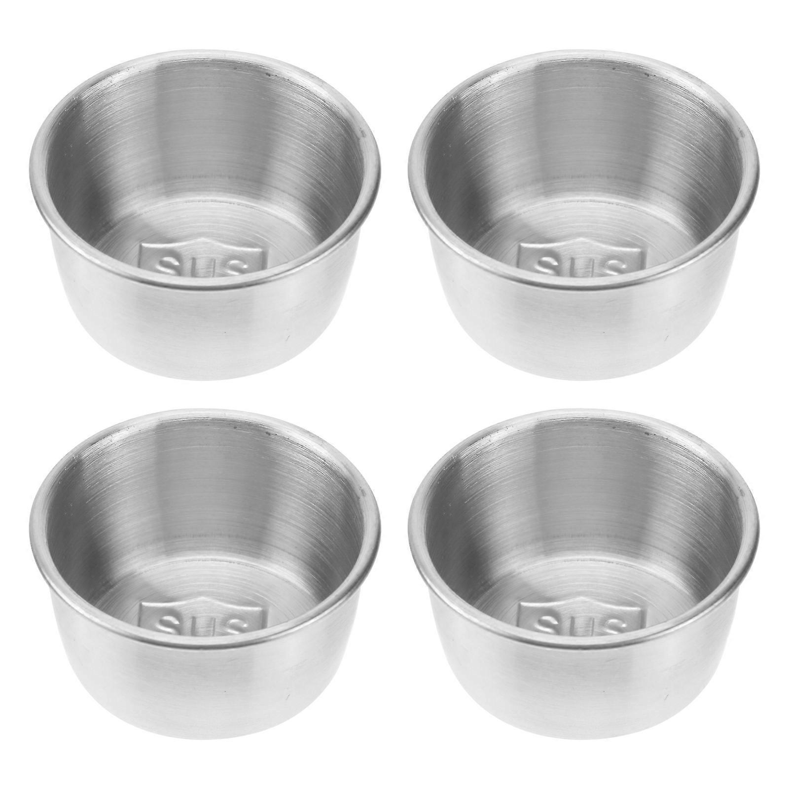 4-teiliges Set Edelstahl-schälchen Für Hot Pots, Kleine Saucenschalen, Gewürzschalen, Untertassen, Vorspeisenteller, Saucenbehälter Für Restaurant Und Zuhause-5x2.7cm