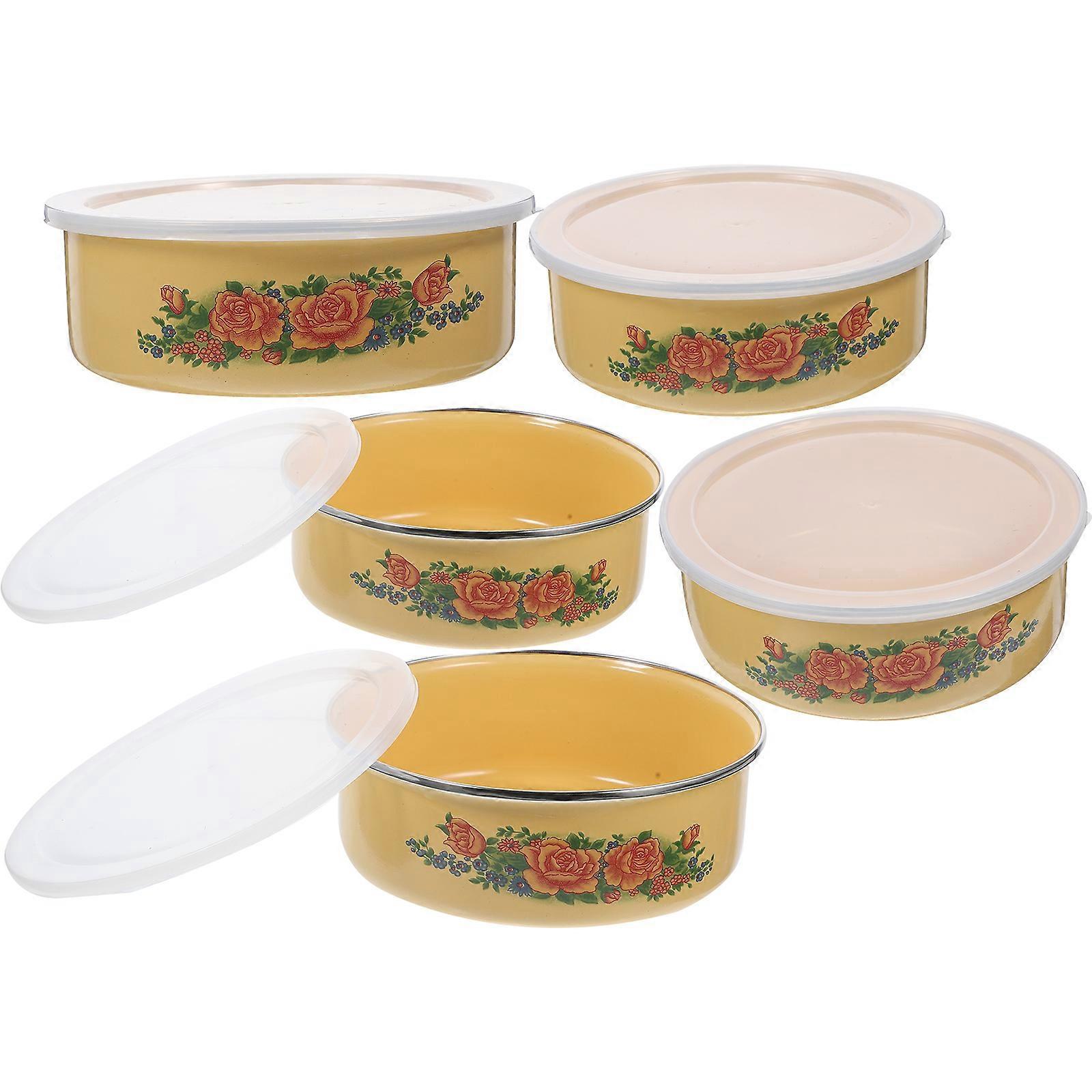 5er-set Salatschüsseln, Frischhalteschalen Für Lebensmittel, Instant-nudelschüsseln Mit Deckel, Küchenzubehör-18x6cm