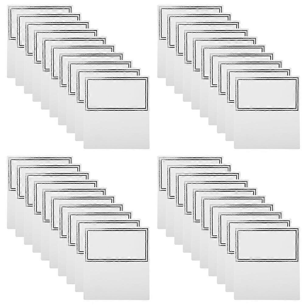 100 Stück Diy Blanko-tischkarten Für Partys, Leere Platzkarten, Namensschilder Aus Papier-9.00x5.00x5.00cm-silver