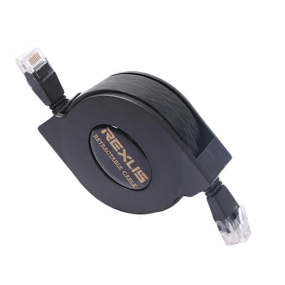 Hochwertiges, Einziehbares 10-gigabit-ethernet-netzwerkkabel (cat 6) Mit Ultraflachen Rj45-steckern Für Lan-netzwerkmodems, Router, Pcs, Drucker Und Switches.-black