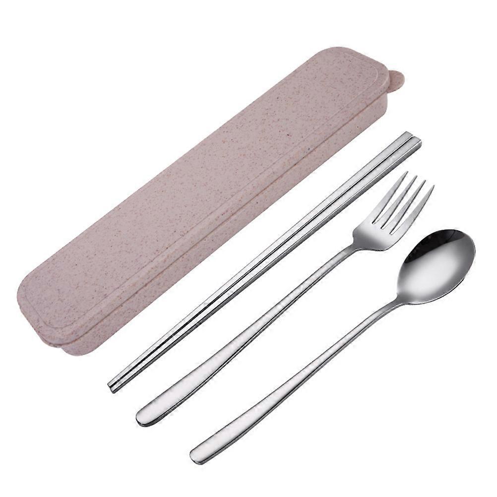 4-teiliges Essbesteck-set Aus Edelstahl (stäbchen, Gabel, Löffel) Mit Box, Tragbares Besteckset
