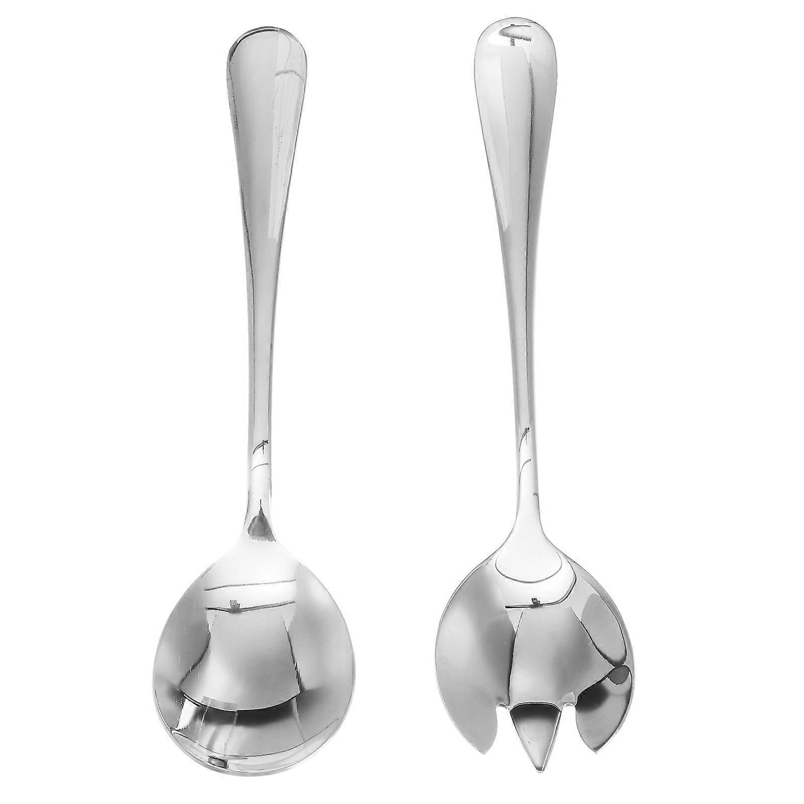 2-teiliges, Robustes Salatbesteck Aus Edelstahl (gabel Und Löffel) Für Partys, Zuhause Und Restaurants-19.50x4.50x1.00cm