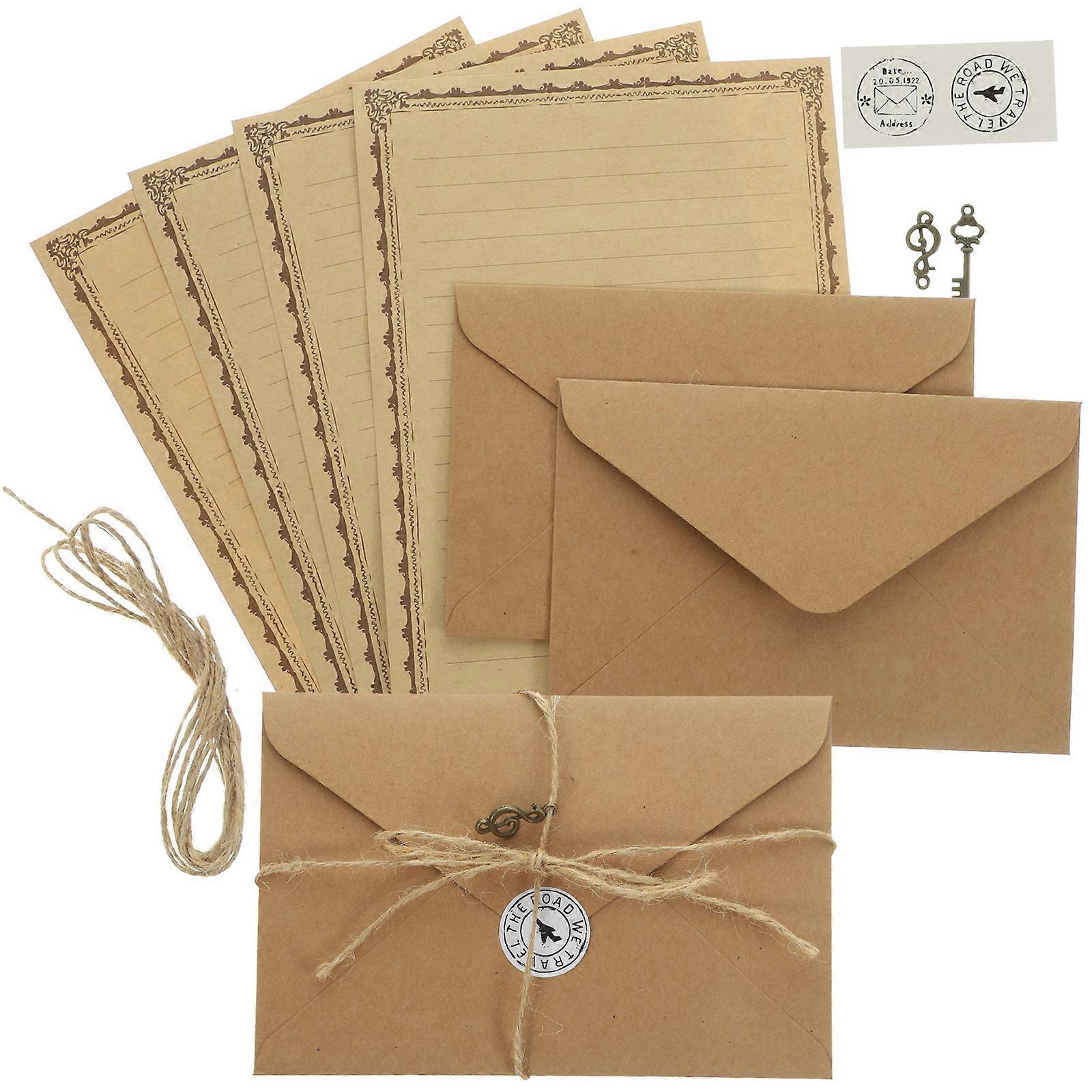 Sets Retro-briefpapier Und Umschläge, Schreibpapier A5, Briefpapier-set, Einlage Für Reisenotizblock-21x14.8x0.1cm-as Shown 1