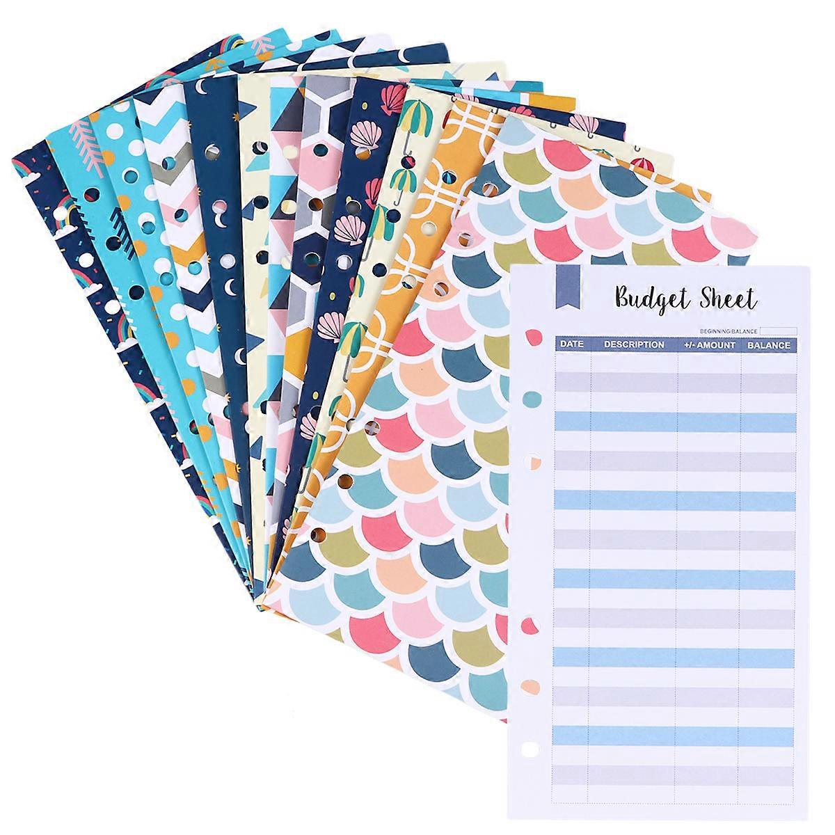 26-teiliges Budget-umschlag-set, Kreative 6-loch-geldumschläge Mit Budgetblättern Und Etikettenaufklebern, Coupon-organizer-geldbörse-18x9.2cm