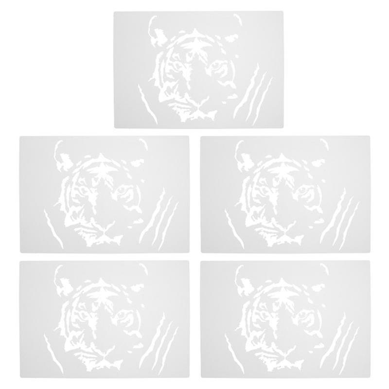 5-teiliges Set Tiger-zeichenschablonen