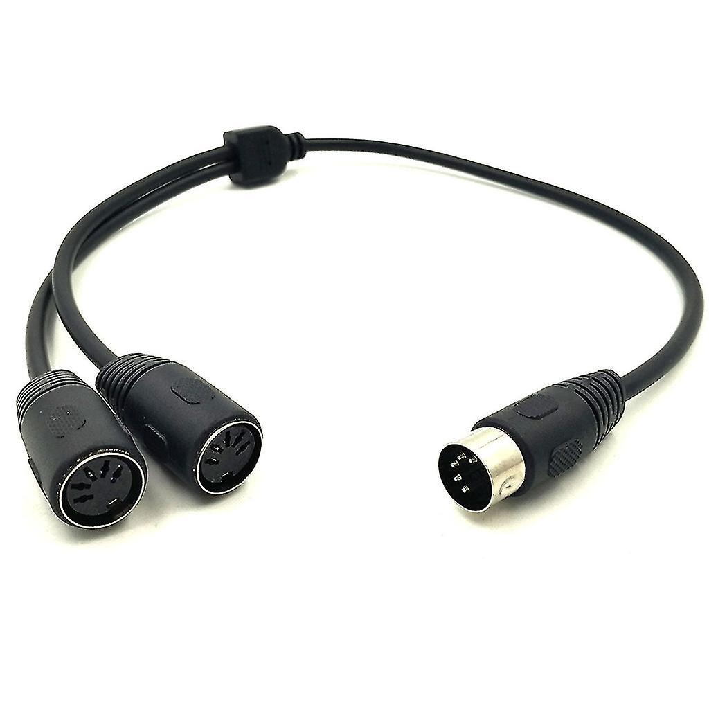 Midi-5-pin-stecker Auf Zwei Buchsen-audioadapterkabel Für Midi-keyboards Und Gitarren