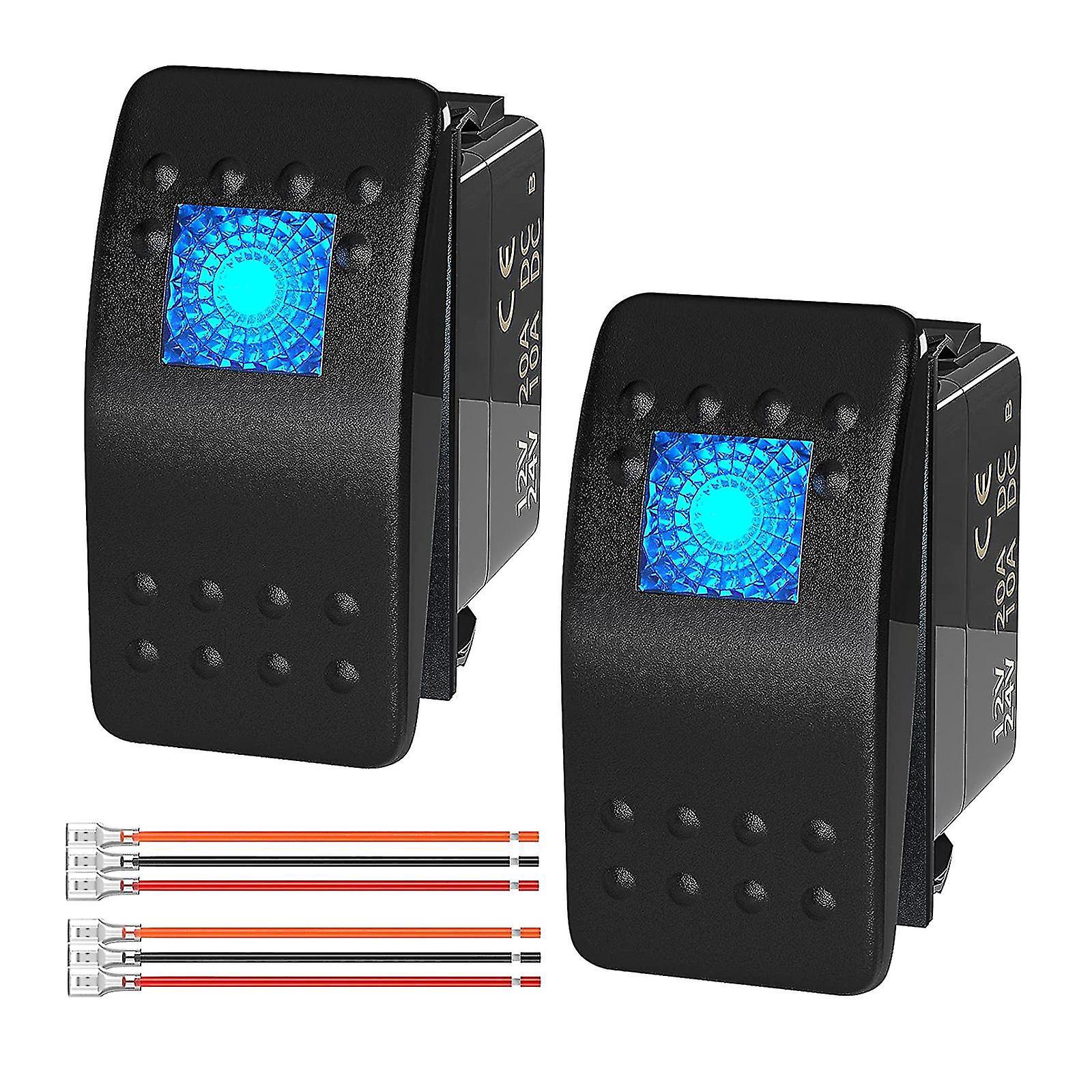 Elektronischer 12/24v-kfz-kippschalter Mit Led-beleuchtung, 3-polig, Ein/aus-taster Und Steckdose