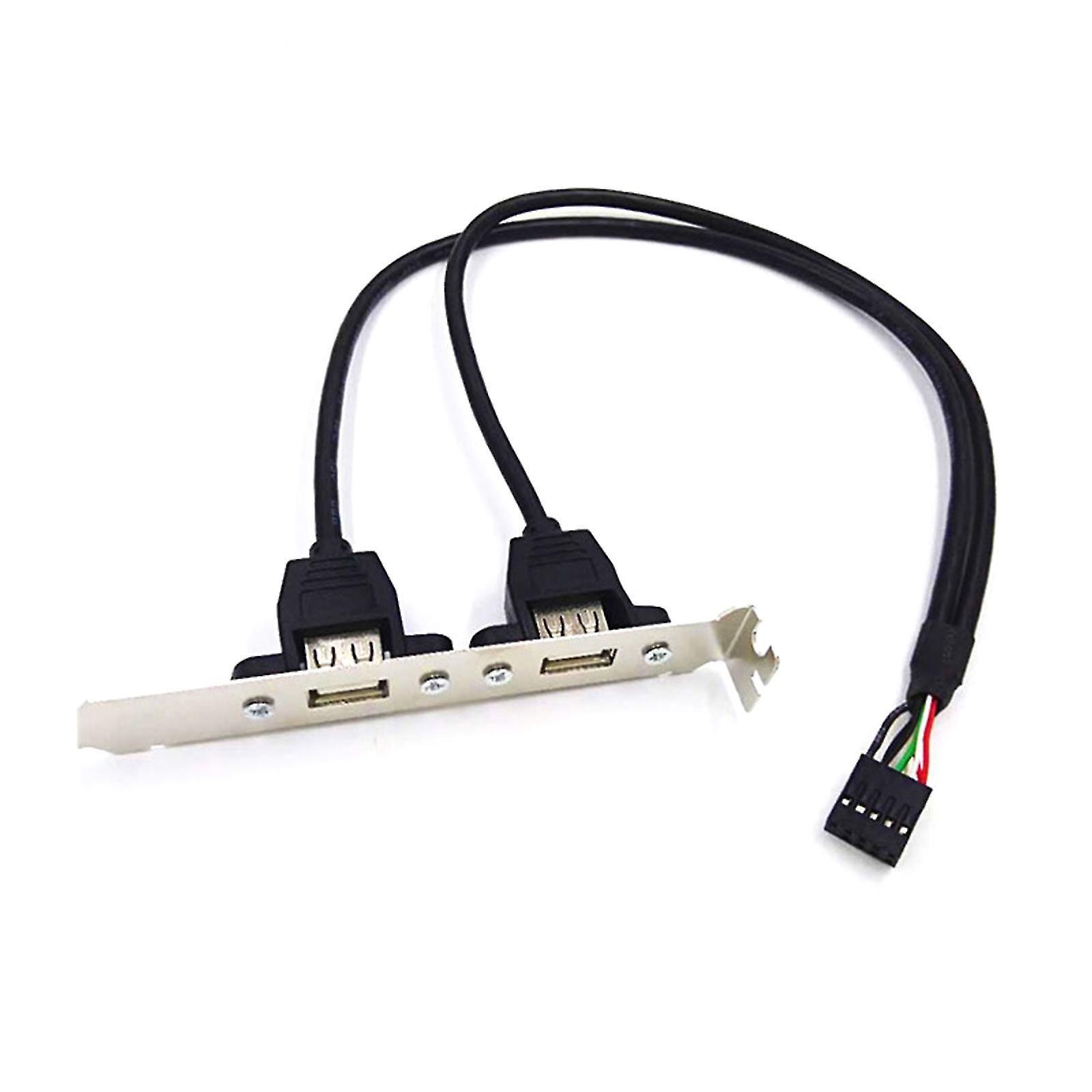2 Usb 2.0 Auf 9-pin Gehäuse-pci-anschluss-verlängerungskabel Für Die Rückseite Des Motherboards