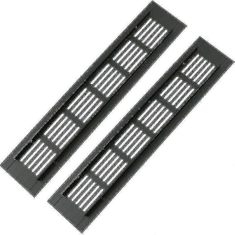 Set Mit 2 Rechteckigen Türlüftungsgittern Aus Aluminium – 250 X 50 Mm – Insektenschutz Für Wohnmobile