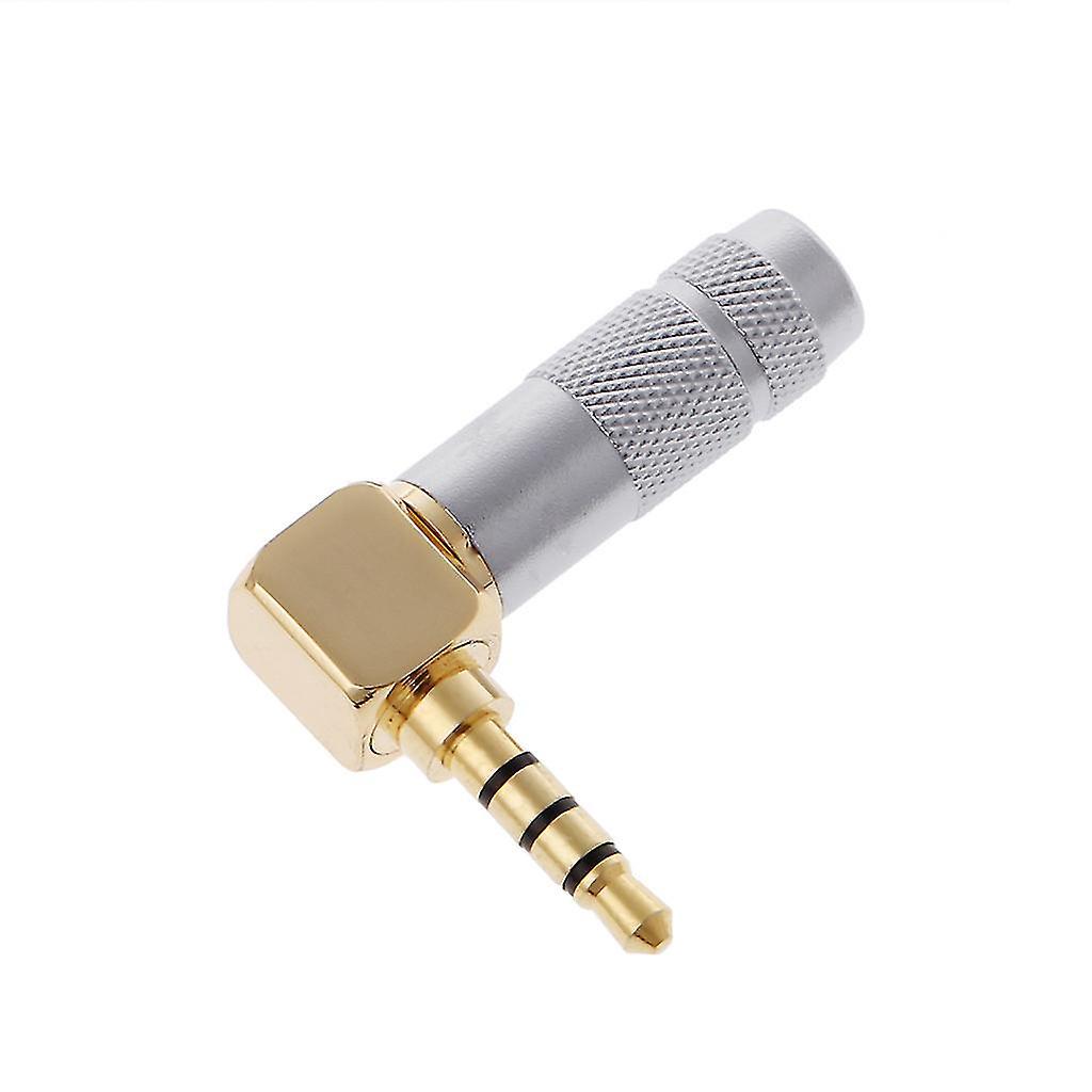 Messing Stereo 3,5 Mm 4-poliger 90-grad-reparatur-kopfhörerstecker-kabel Lötanschluss