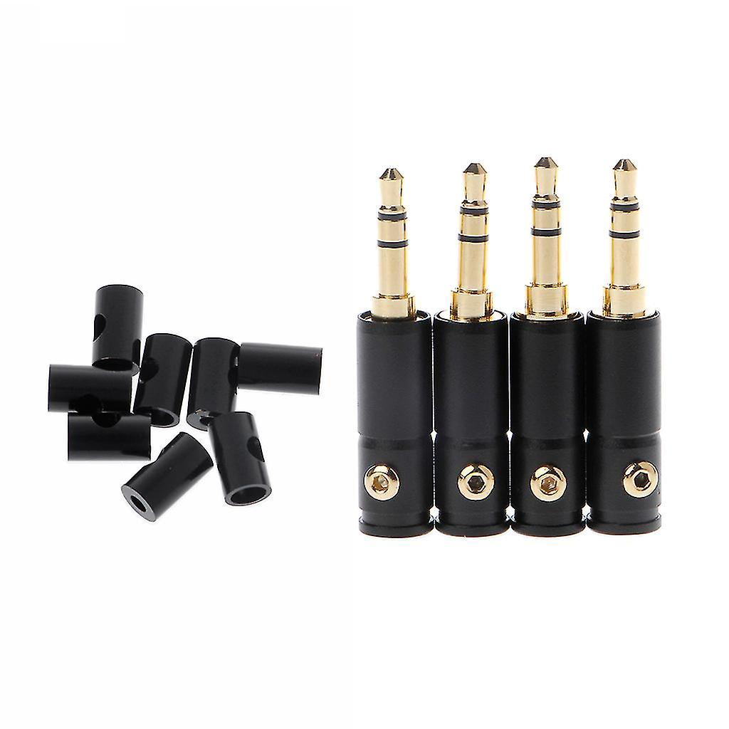 4 Sets Vergoldete 3,5-mm-stereo-miniklinkenstecker-lötadapter