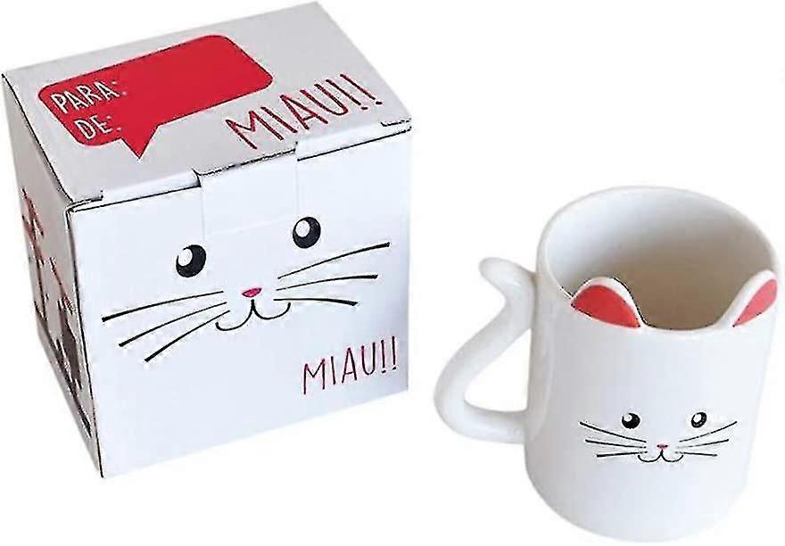 Cute Animal Cat With Ears Cup Of Coffee Tea Milk Ceramic Gift Mug