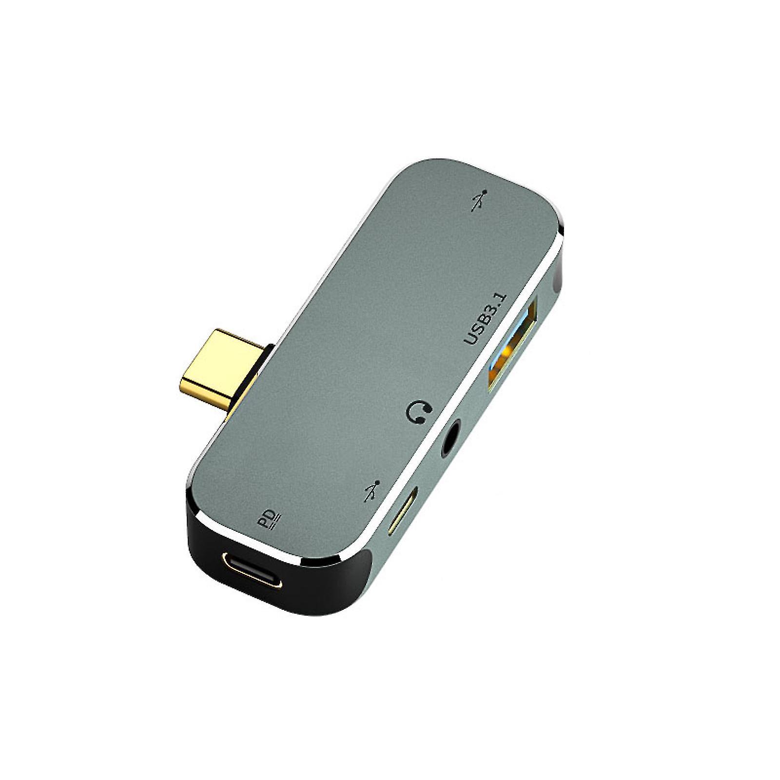 Usb-c-hub Mit Usb 3.1, 2.0 Und 3,5-mm-klinkenanschluss, 5 Externe Ports, Adapter-splitter Für Windows