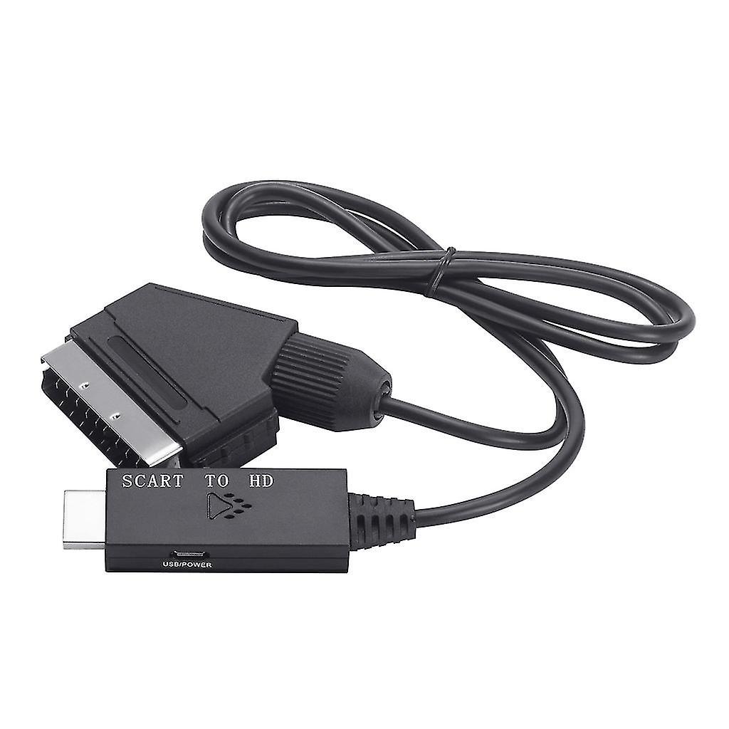 Tragbares Scart-zu-hdmi-kompatibles Konverterkabel, Plug & Play, 1080p/720p