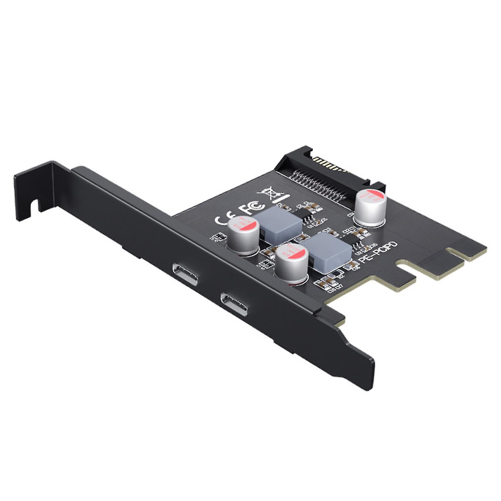 2-port-typ-c-spezial-riserkarte Pcie-konverter Pcie X1 Zu Typ-c-adapterkarte