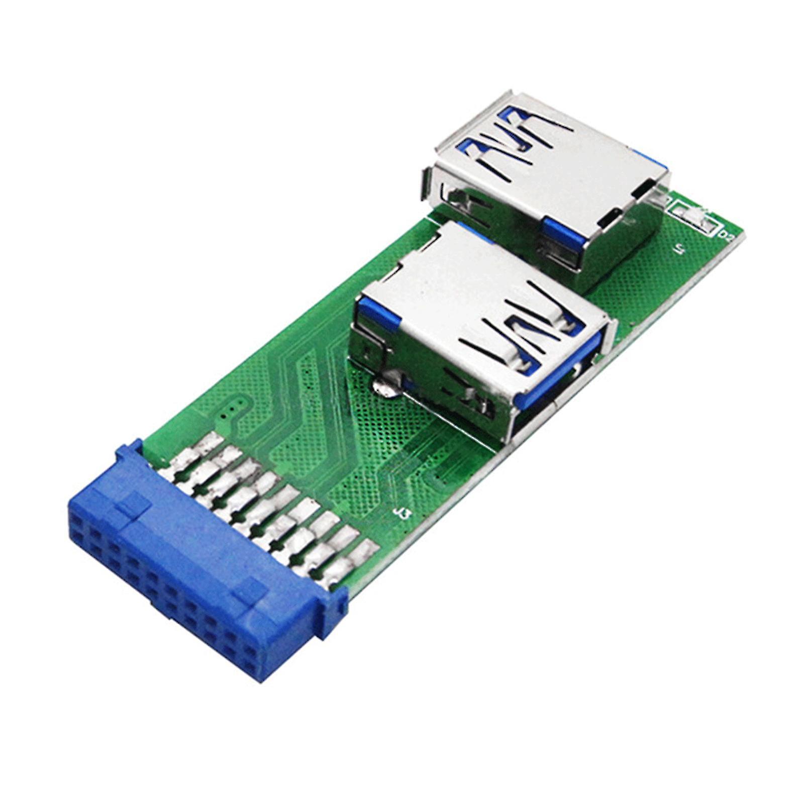 Tragbares Motherboard Mit 2 Usb 3.0-a-buchsen Auf 20-poligen Stiftleistenanschluss