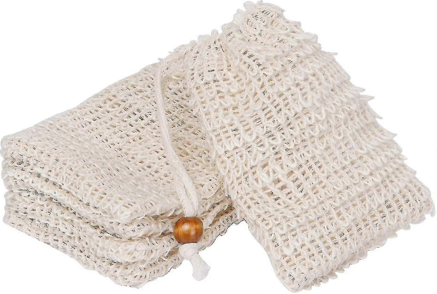 Sisal-seifenbeutel, Peeling-seifenbeutel, Naturseifenbeutel, Duschseifenbeutel, Kordelzugbeutel Zum Baden Und Waschen – 5 Stück